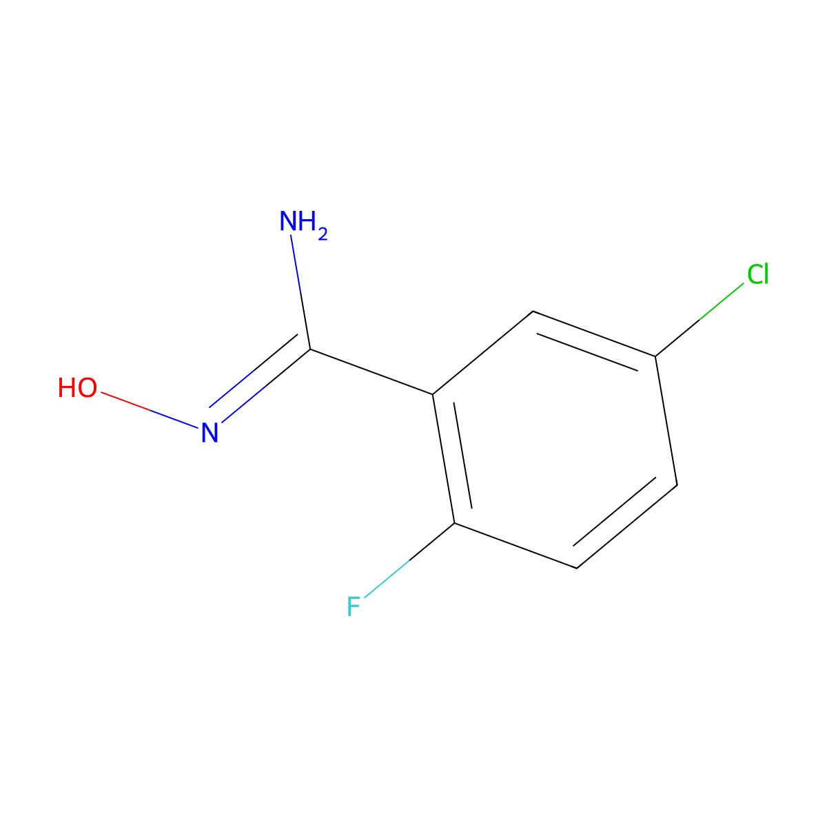5-Chloro-2-fluoro-N-hydroxy-benzamidine molecular structure, CAS 1563439-80-4