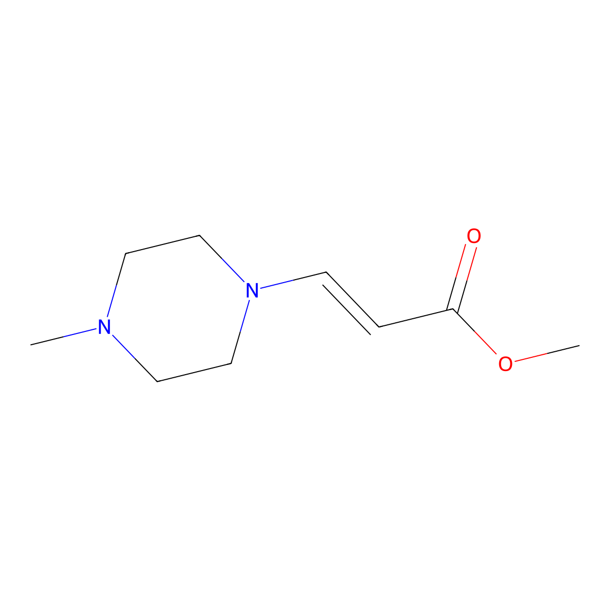 Methyl 3-(4-methylpiperazin-1-yl)prop-2-enoate molecular structure, CAS 1563450-56-5