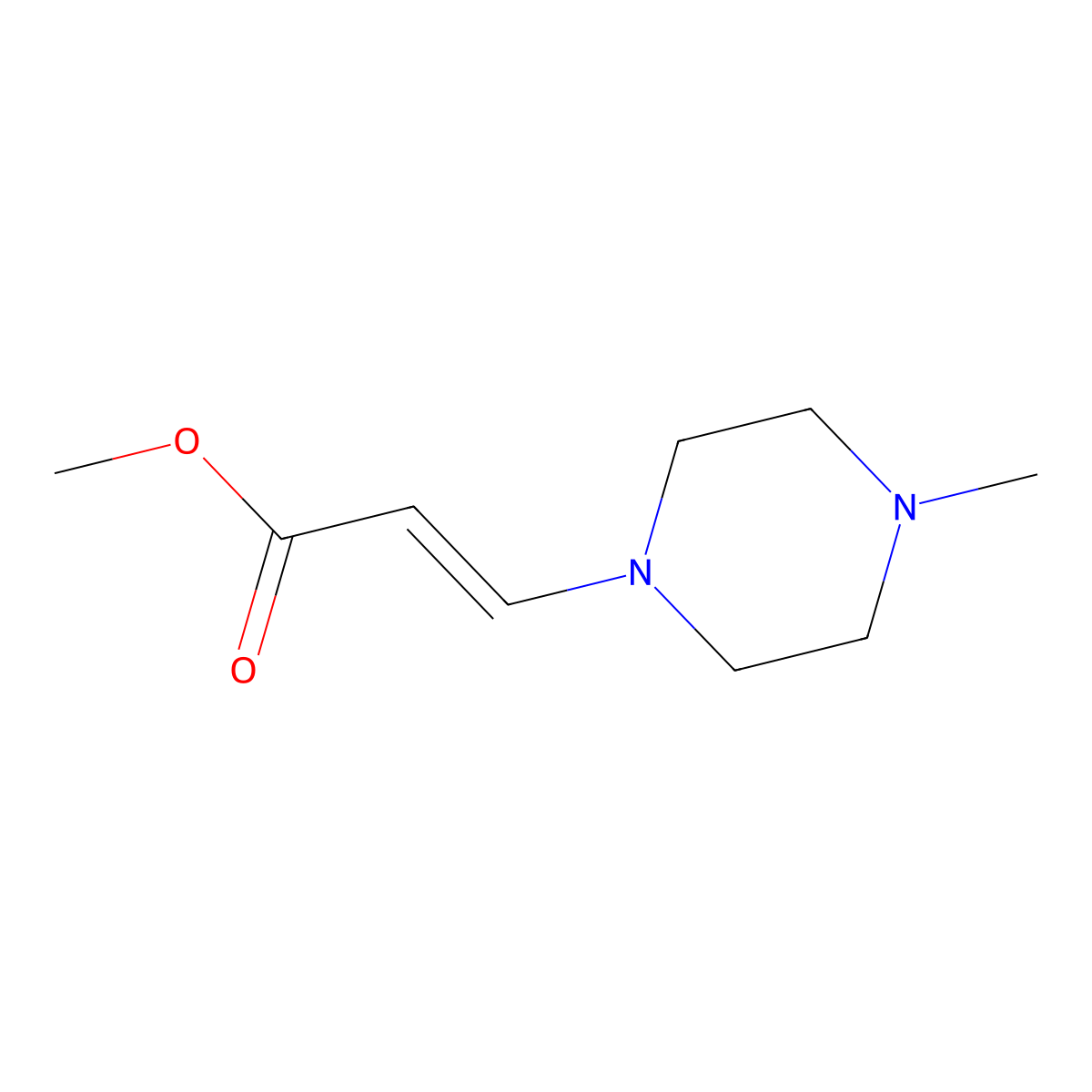 Methyl 3-(4-methylpiperazin-1-yl)prop-2-enoate molecular structure, CAS 1563450-56-5