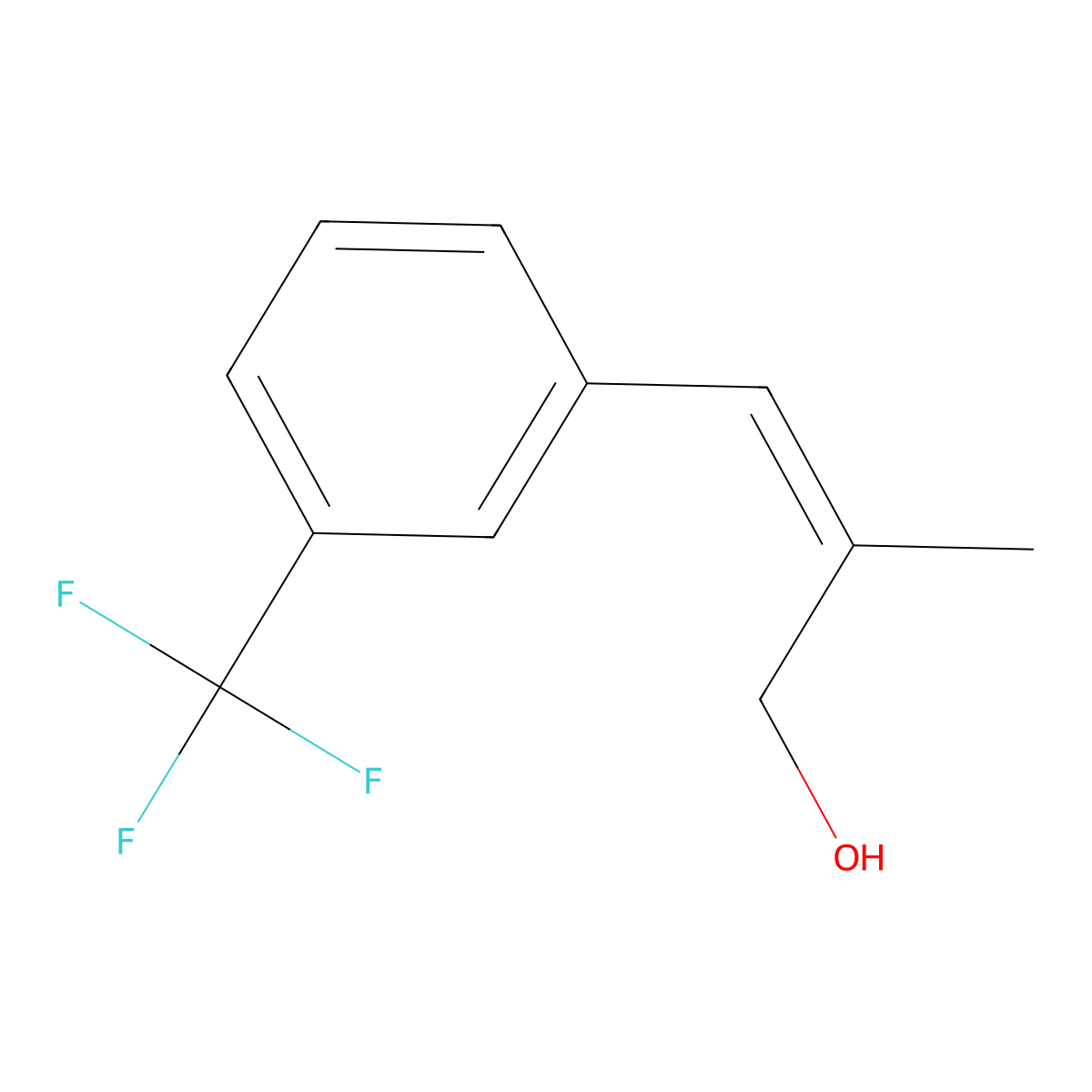 2-Methyl-3-[3-(trifluoromethyl)phenyl]prop-2-en-1-ol molecular structure, CAS 1563469-14-6