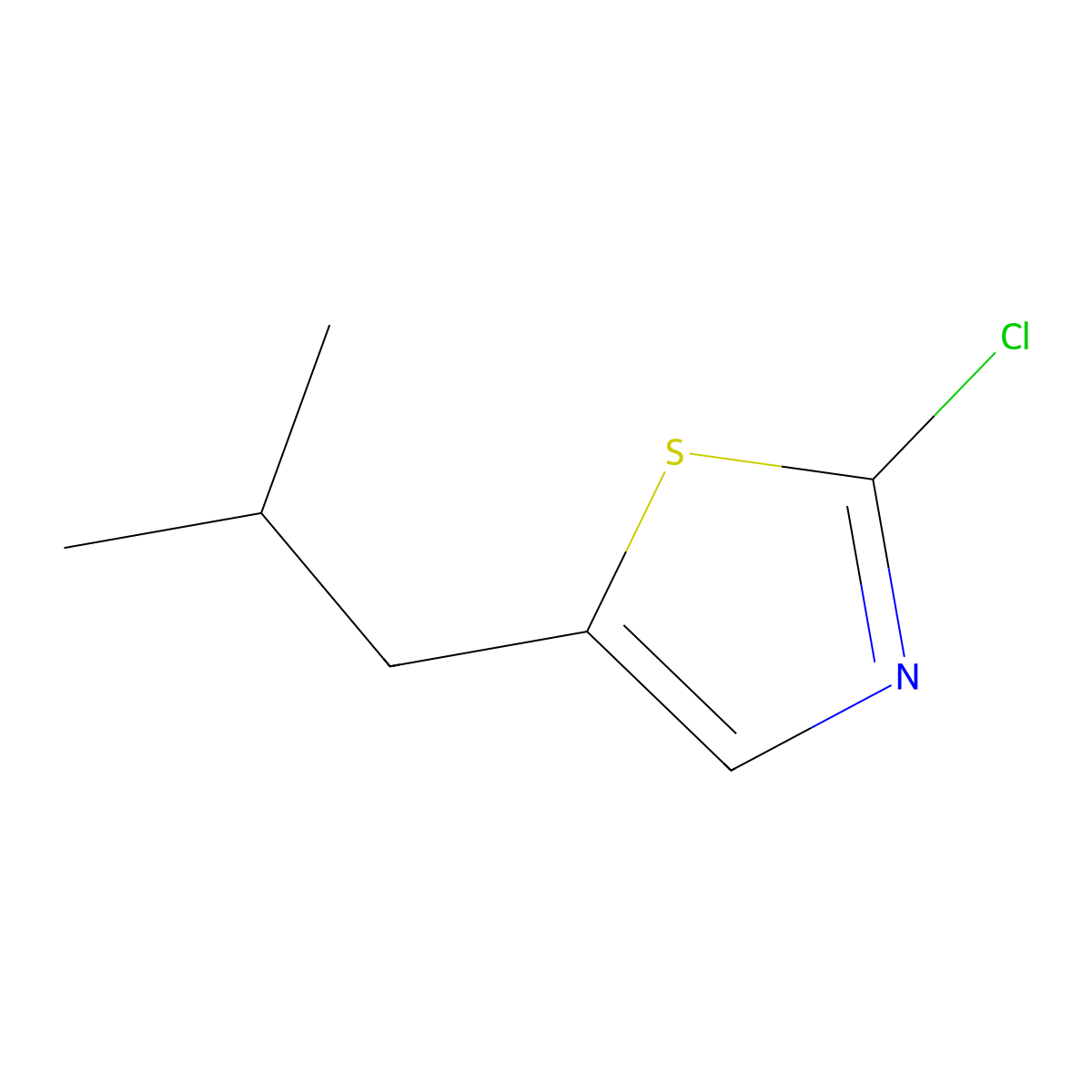 2-Chloro-5-(iso-butyl)thiazole molecular structure, CAS 1563528-55-1