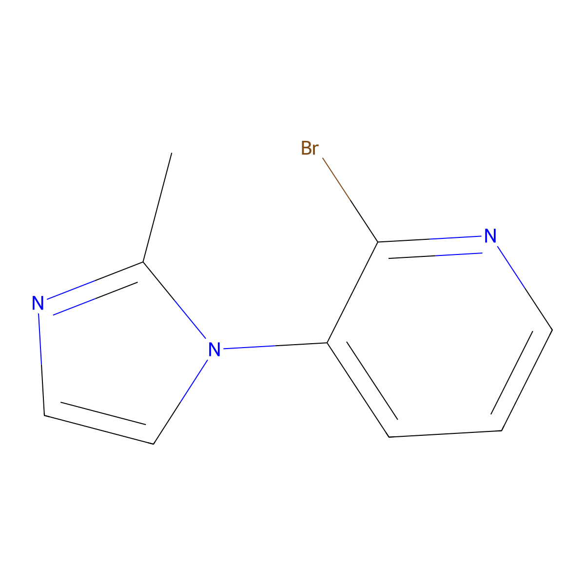 2-Bromo-3-(2-methyl-1H-imidazol-1-YL)pyridine molecular structure, CAS 1563528-57-3