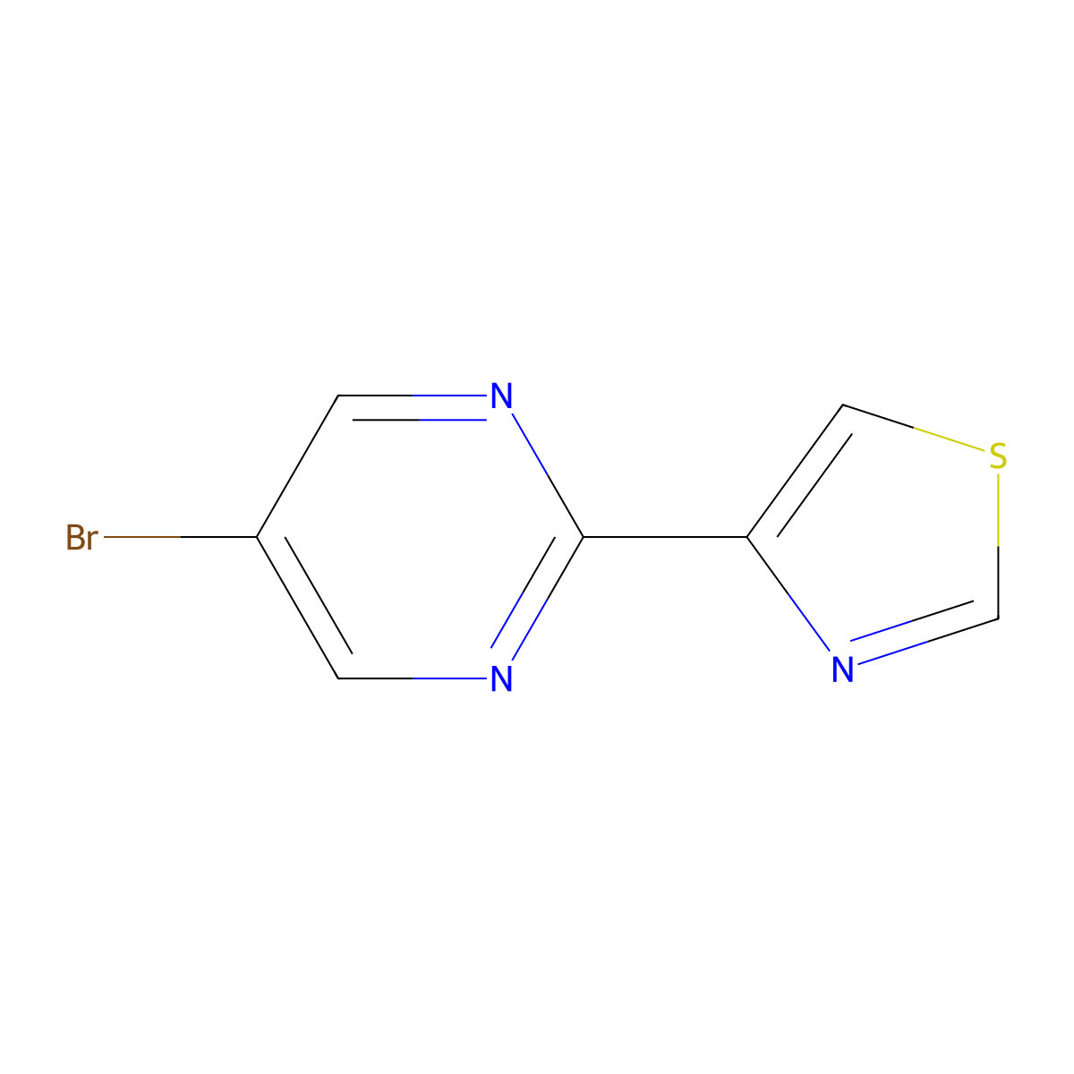 5-Bromo-2-(thiazol-4-yl)pyrimidine molecular structure, CAS 1563528-58-4