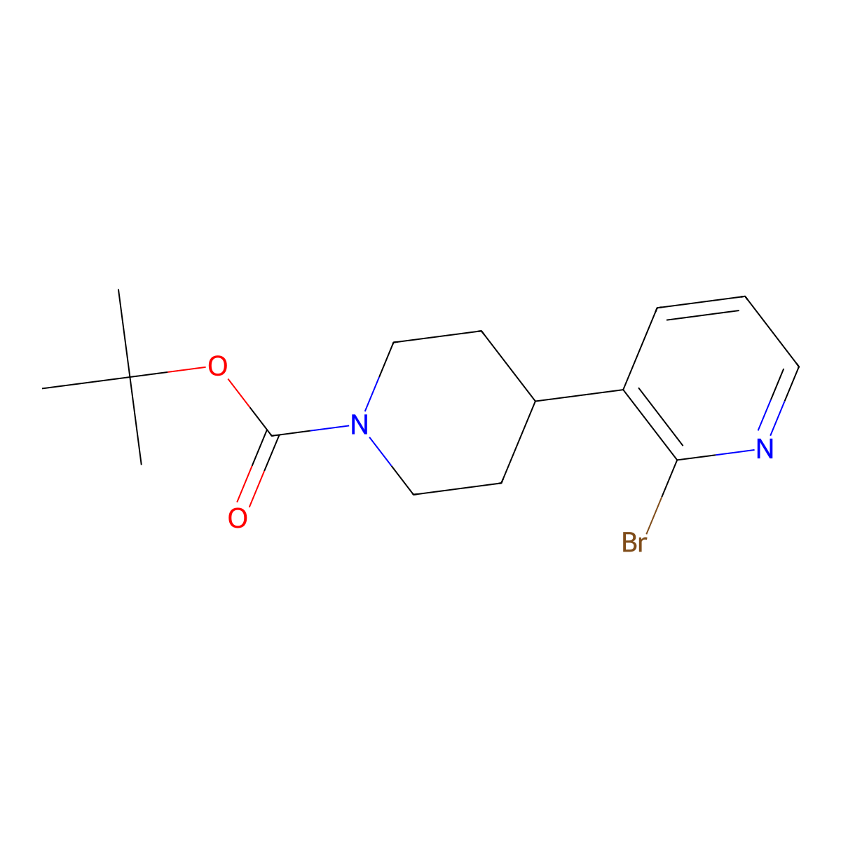Tert-butyl 4-(2-bromopyridin-3-YL)piperidine-1-carboxylate molecular structure, CAS 1563528-60-8