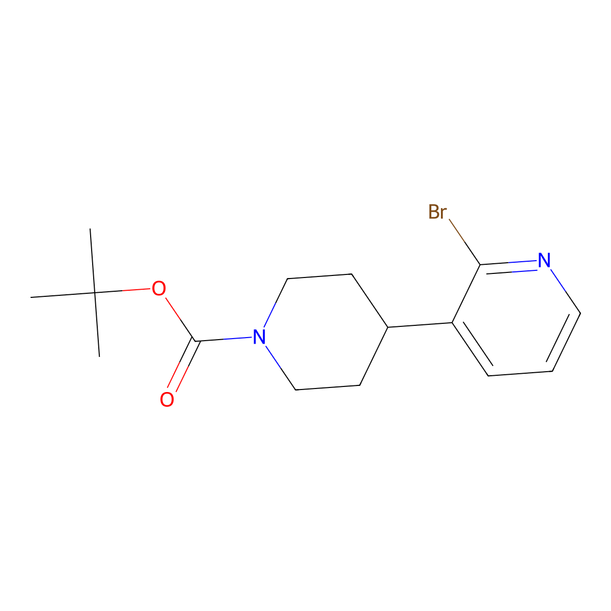 Tert-butyl 4-(2-bromopyridin-3-YL)piperidine-1-carboxylate molecular structure, CAS 1563528-60-8