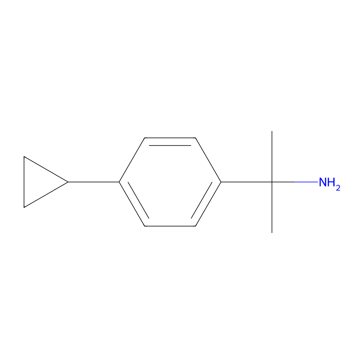 2-(4-Cyclopropylphenyl)propan-2-amine molecular structure, CAS 1563528-62-0