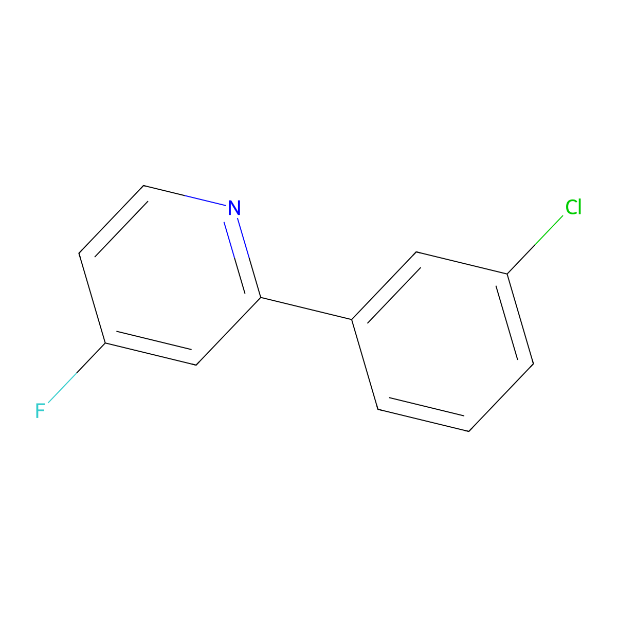 4-Fluoro-2-(3-chlorophenyl)pyridine molecular structure, CAS 1563528-63-1