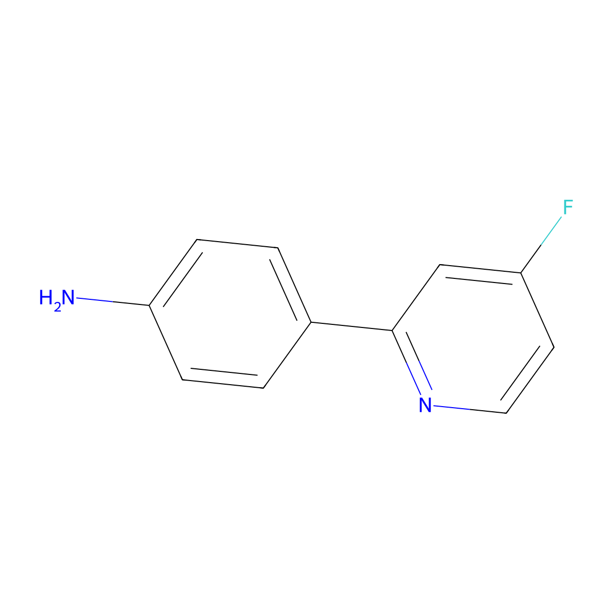4-Fluoro-2-(4-aminophenyl)pyridine molecular structure, CAS 1563528-65-3