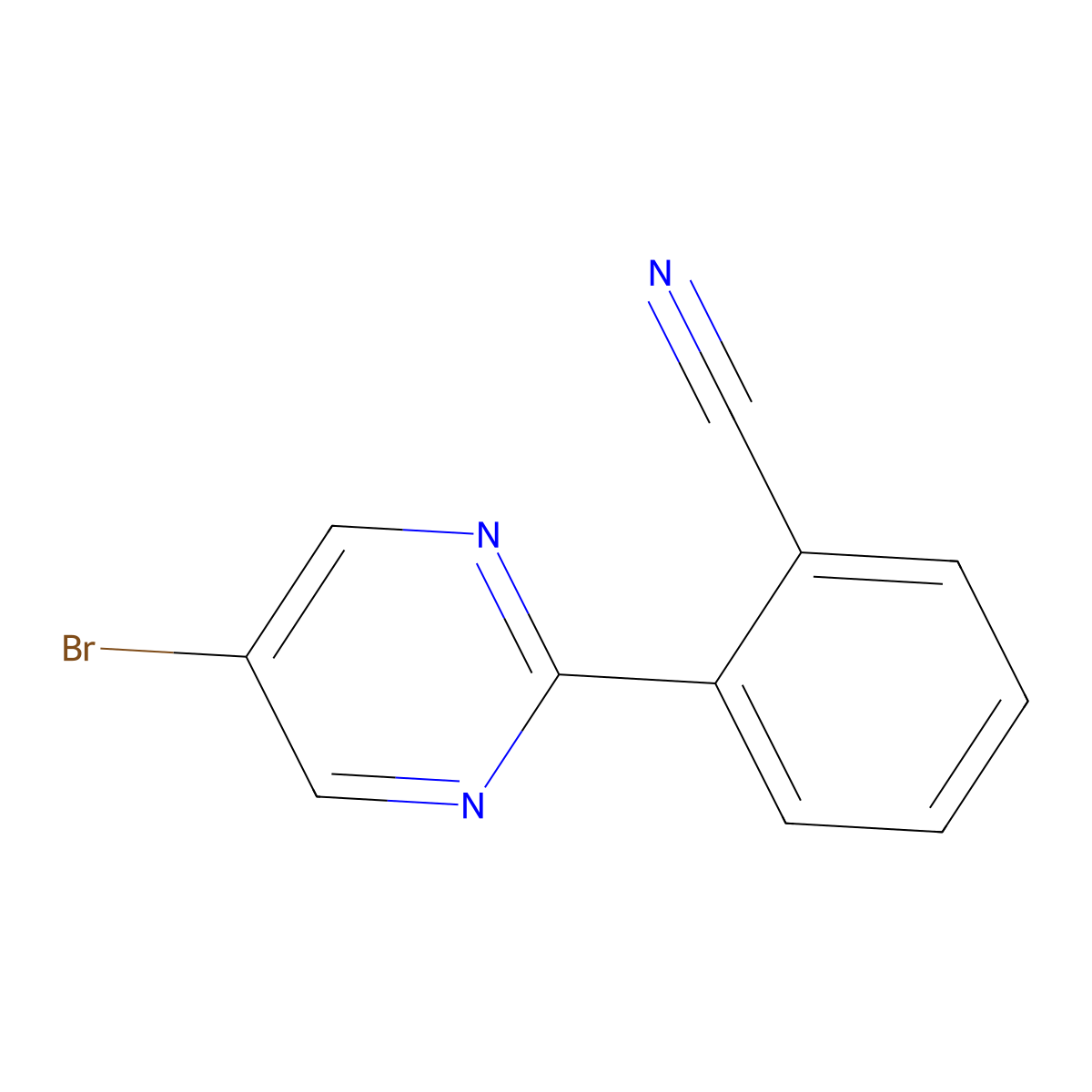 5-Bromo-2-(2-cyanophenyl)pyrimidine molecular structure, CAS 1563528-67-5