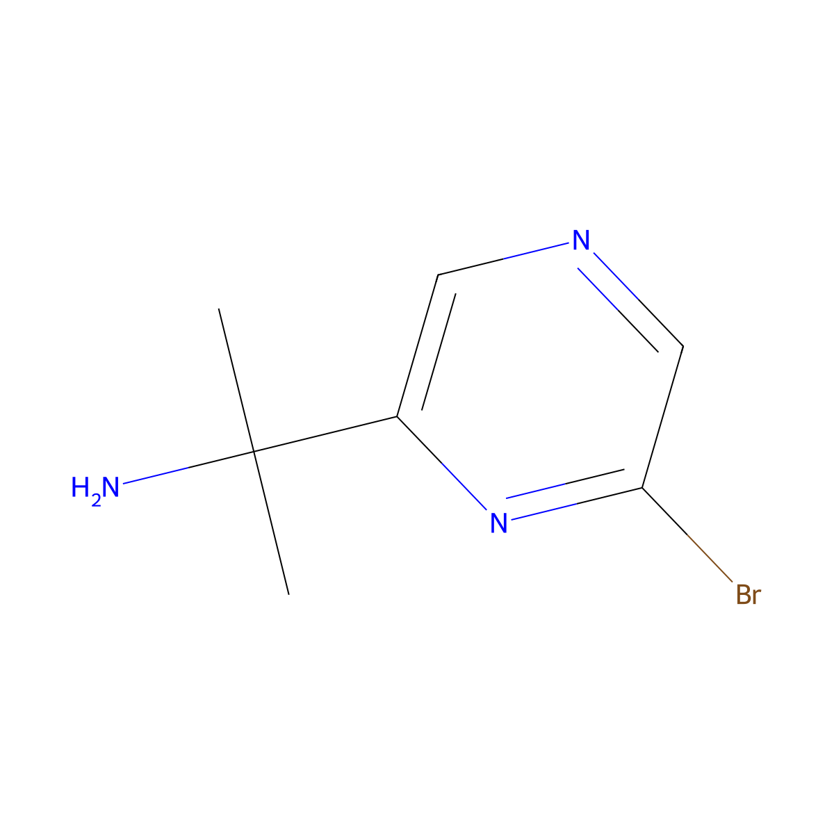 2-Bromo-6-(2-Aminopropan-2-yl)pyrazine molecular structure, CAS 1563528-69-7