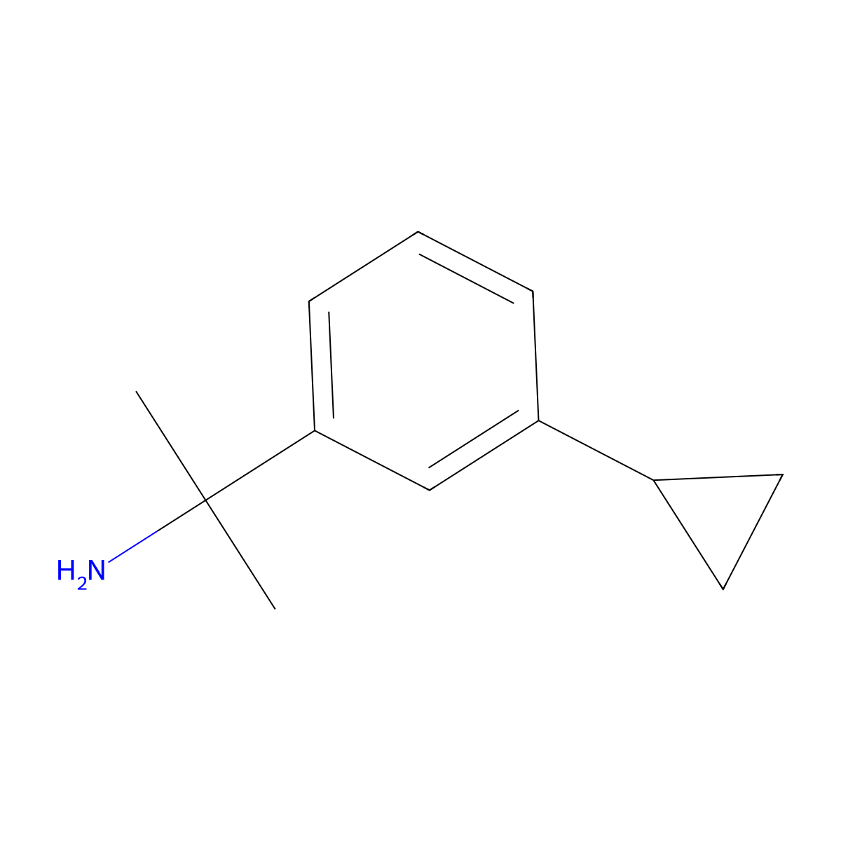2-(3-Cyclopropylphenyl)propan-2-amine molecular structure, CAS 1563528-71-1