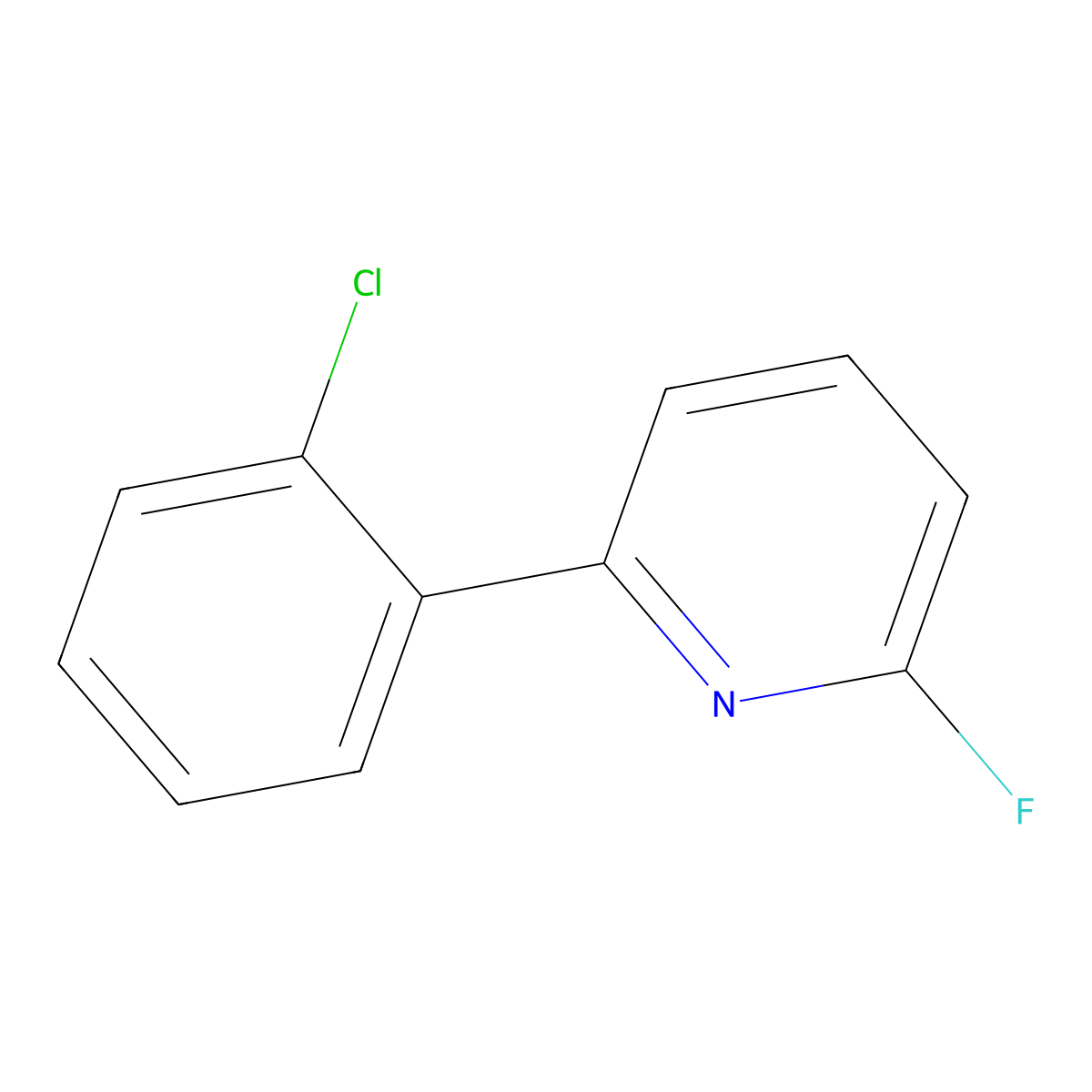 2-Fluoro-6-(2-chlorophenyl)pyridine molecular structure, CAS 1563528-72-2