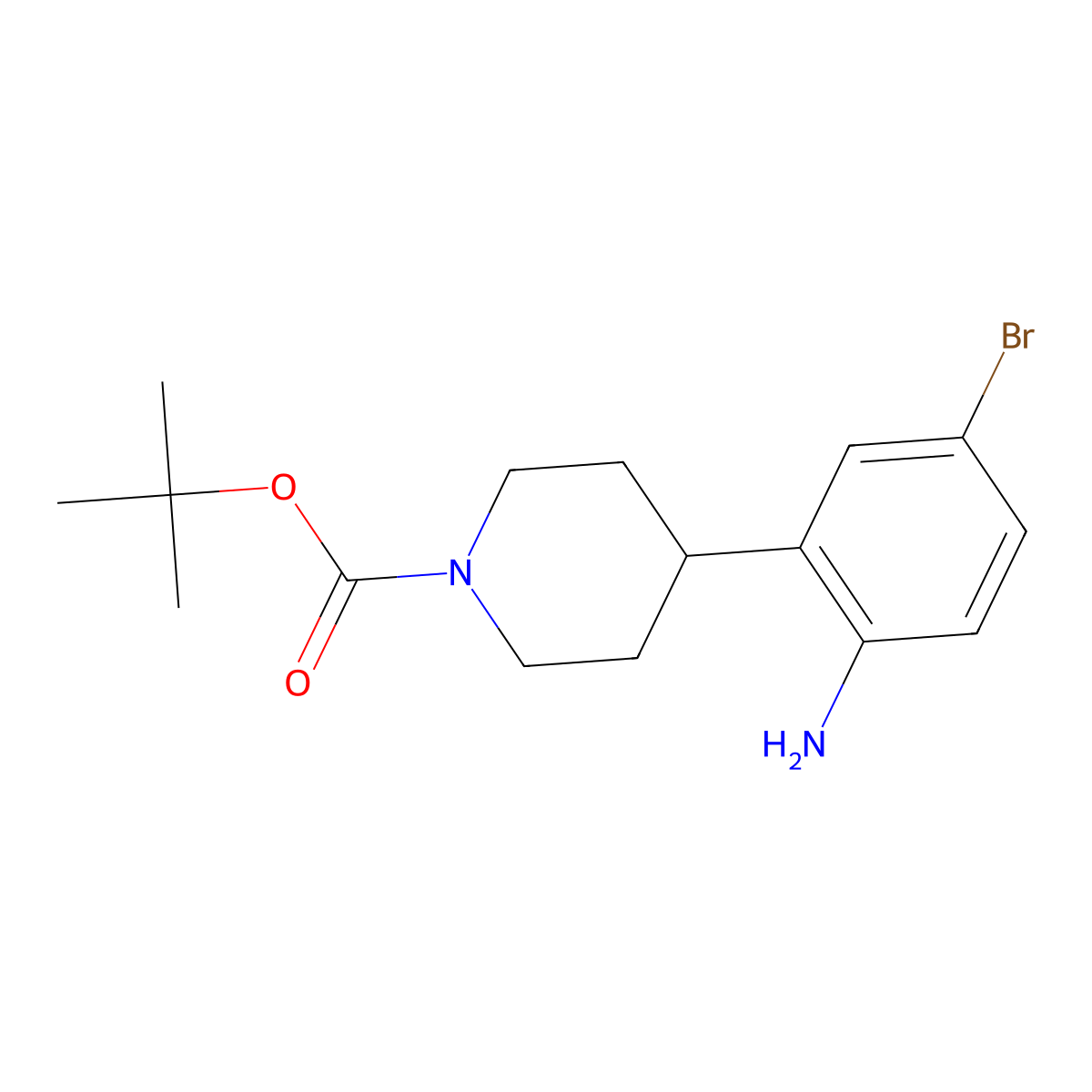 3-(N-Boc-Piperidin-4-yl)-4-amino-1-bromobenzene molecular structure, CAS 1563528-74-4