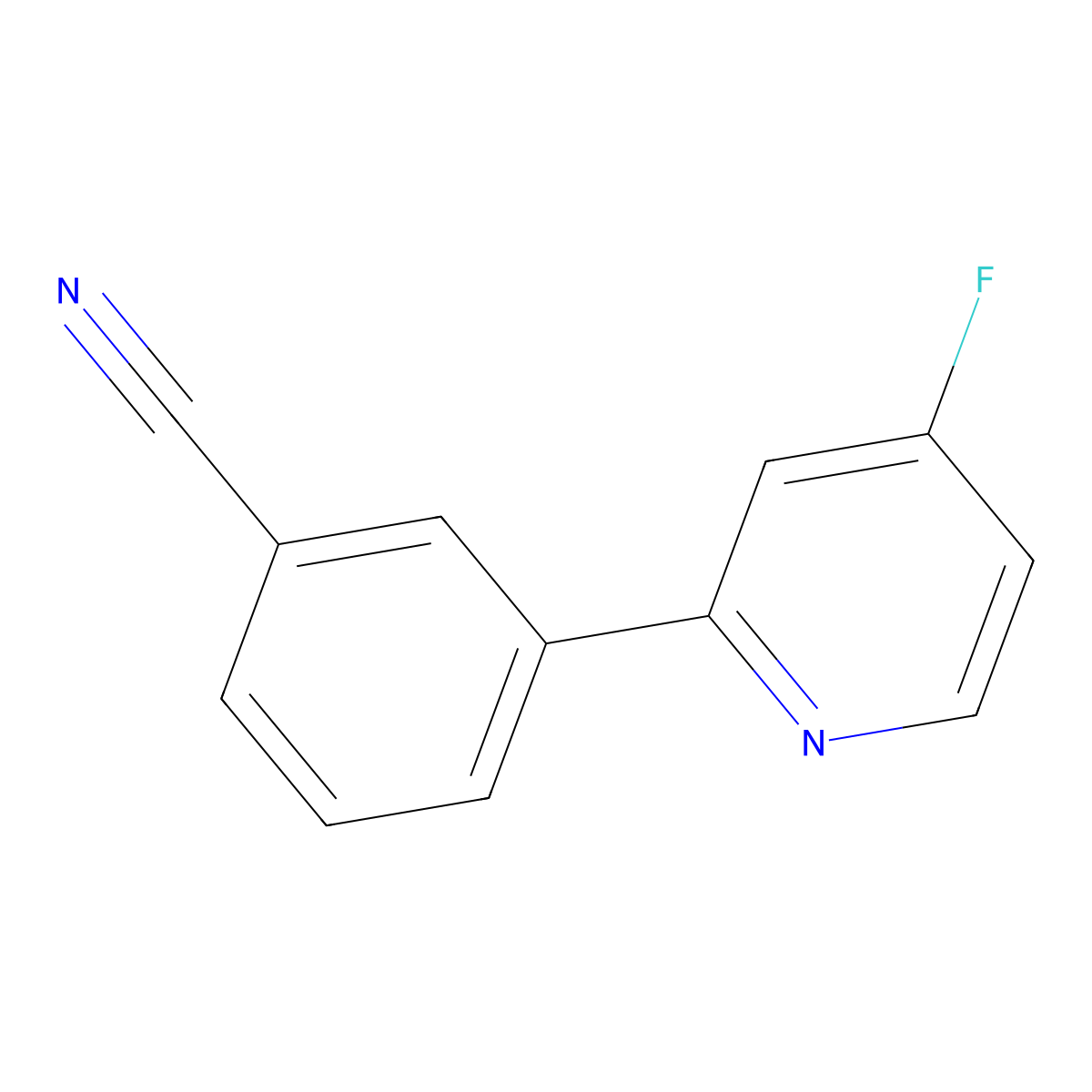 4-Fluoro-2-(3-cyanophenyl)pyridine molecular structure, CAS 1563528-75-5