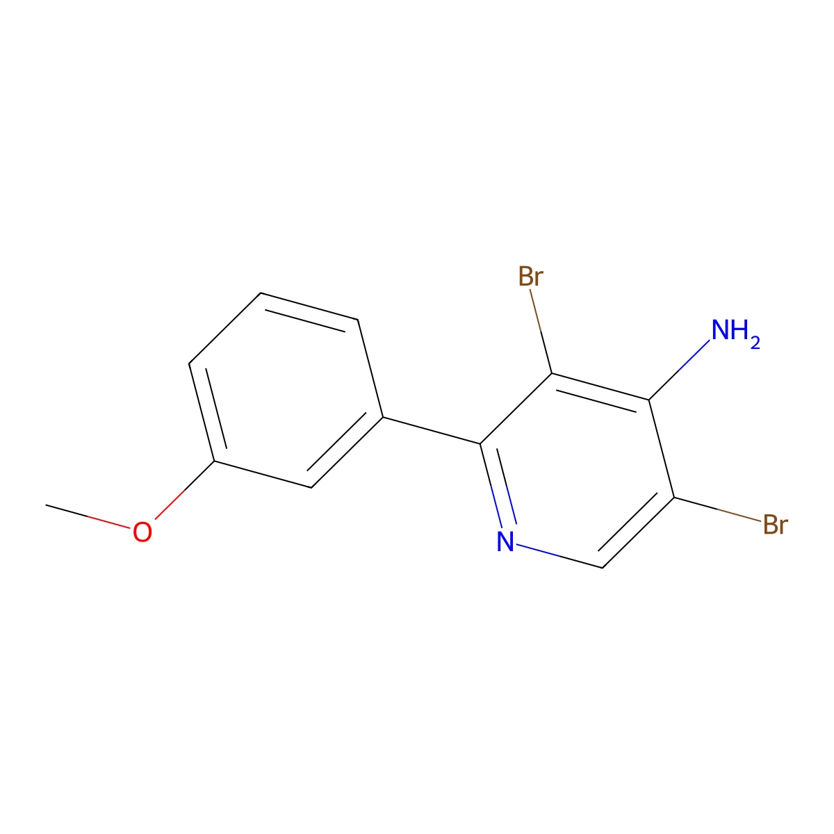 4-Amino-3,5-dibromo-2-(3-methoxyphenyl)pyridine molecular structure, CAS 1563528-81-3
