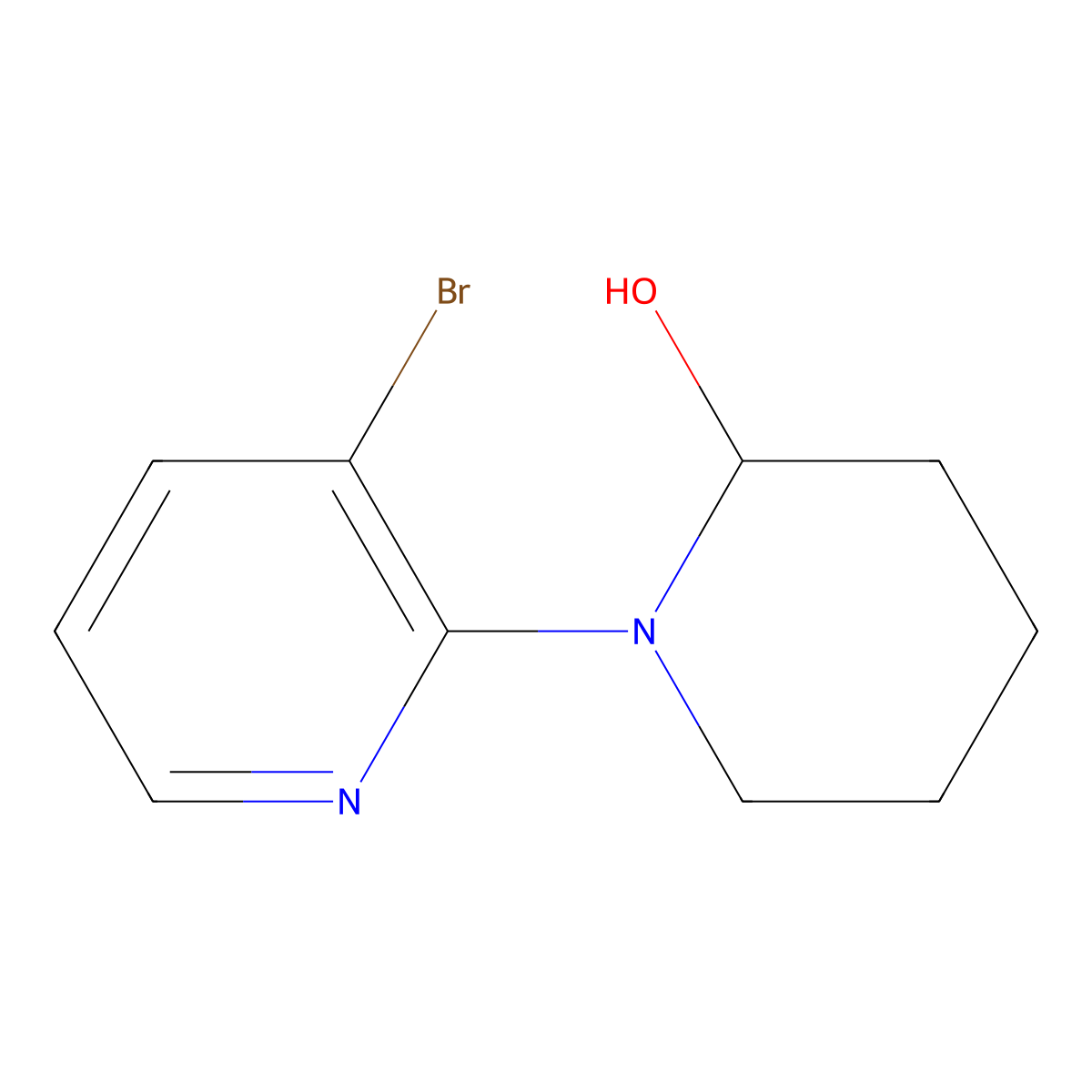 1-(3-Bromopyridin-2-YL)piperidin-2-OL molecular structure, CAS 1563528-87-9