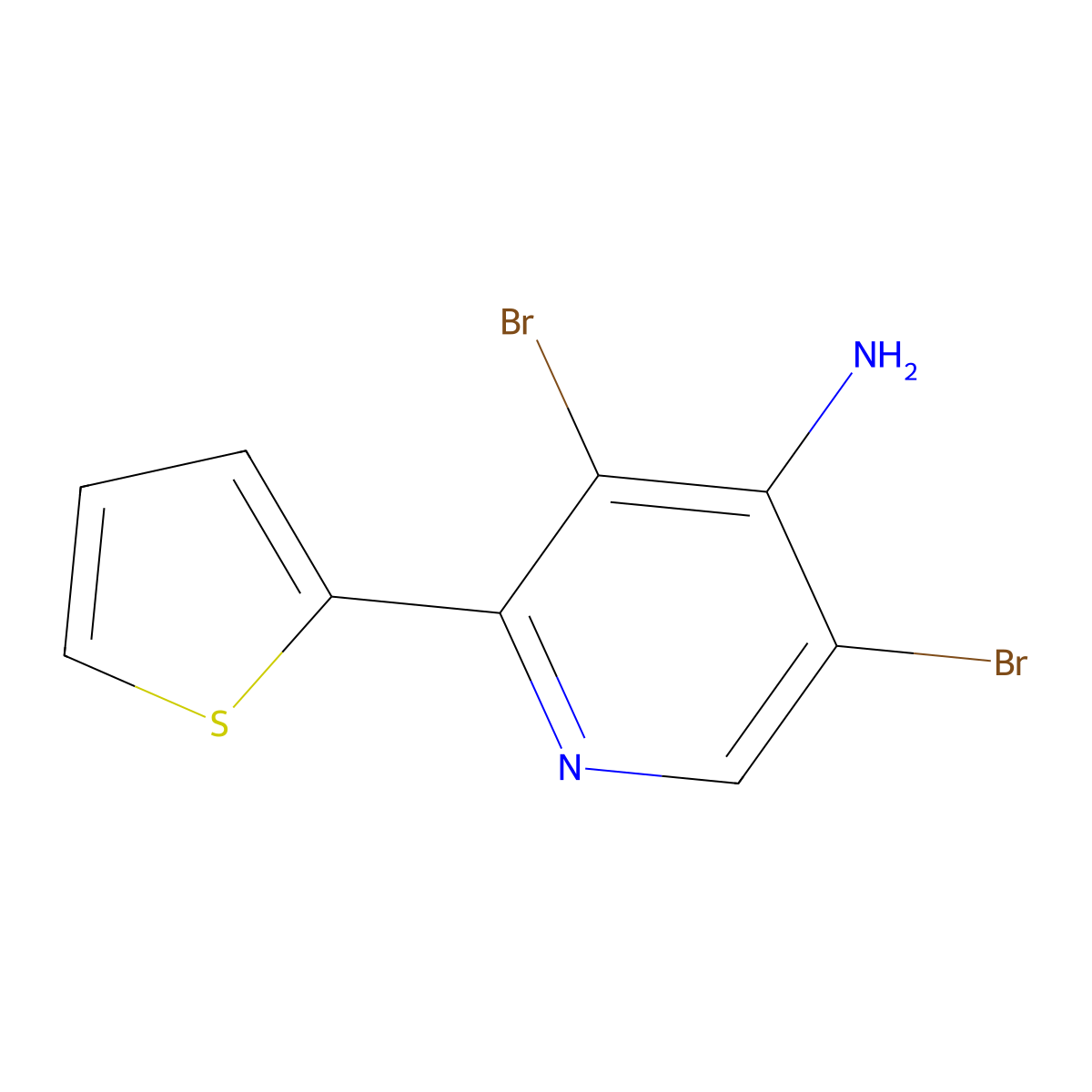 4-Amino-3,5-dibromo-2-(2-thienyl)pyridine molecular structure, CAS 1563528-89-1