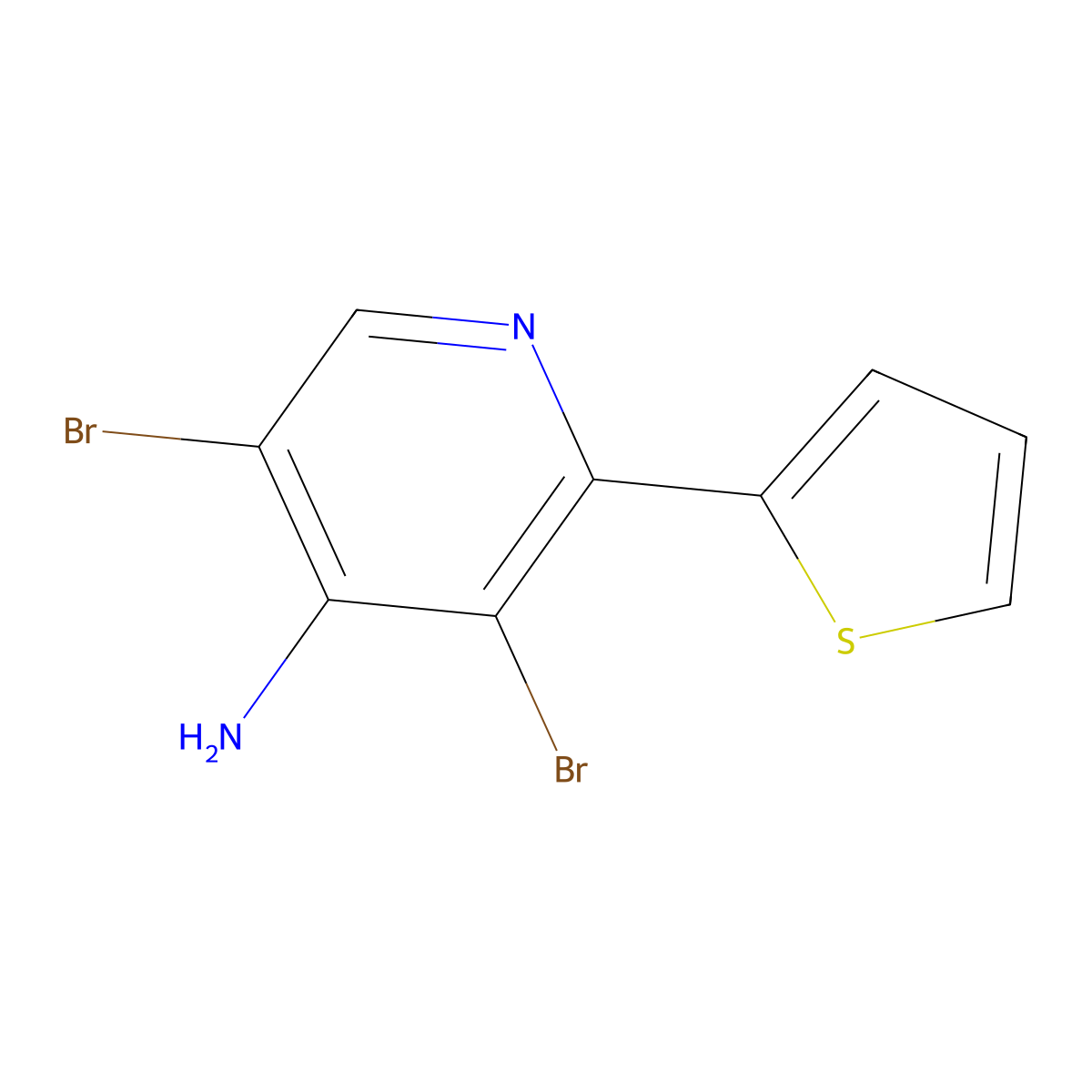 4-Amino-3,5-dibromo-2-(2-thienyl)pyridine molecular structure, CAS 1563528-89-1