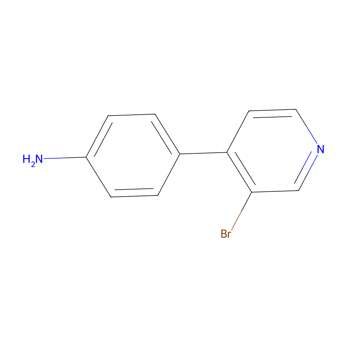 3-Bromo-4-(4-aminophenyl)pyridine molecular structure, CAS 1563528-90-4