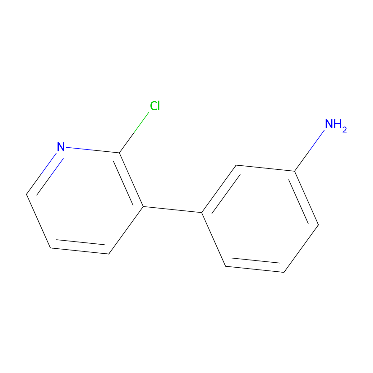 2-Chloro-3-(3-aminophenyl)pyridine molecular structure, CAS 1563528-93-7