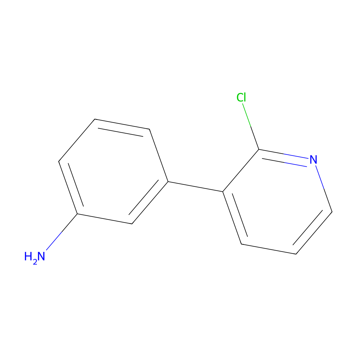 2-Chloro-3-(3-aminophenyl)pyridine molecular structure, CAS 1563528-93-7