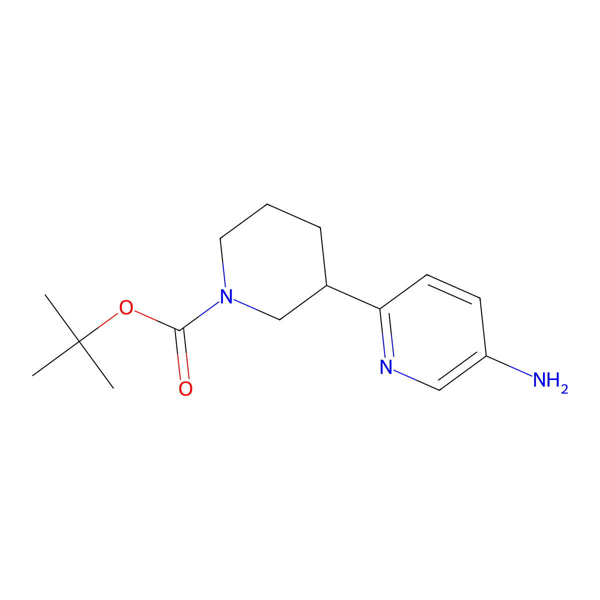 Tert-butyl 3-(5-aminopyridin-2-YL)piperidine-1-carboxylate molecular structure, CAS 1563528-94-8