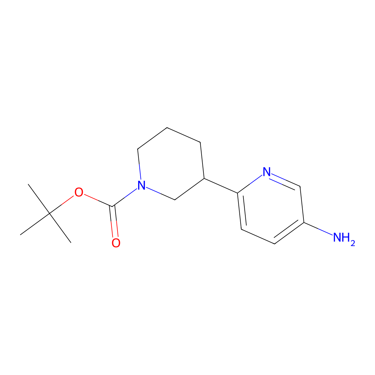Tert-butyl 3-(5-aminopyridin-2-YL)piperidine-1-carboxylate molecular structure, CAS 1563528-94-8