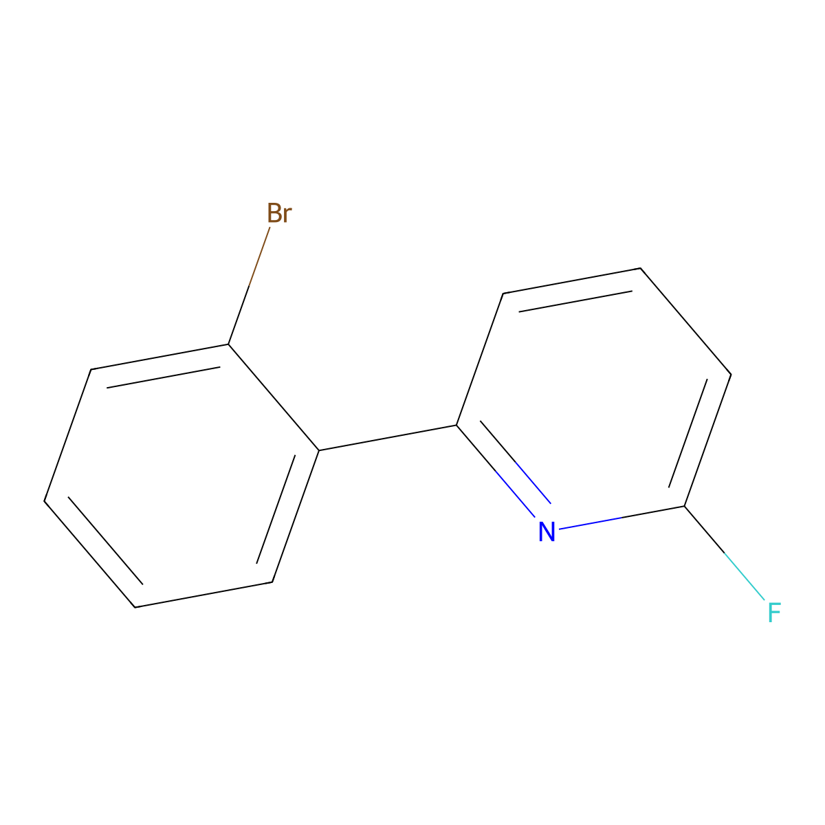 2-Fluoro-6-(2-bromophenyl)pyridine molecular structure, CAS 1563528-96-0