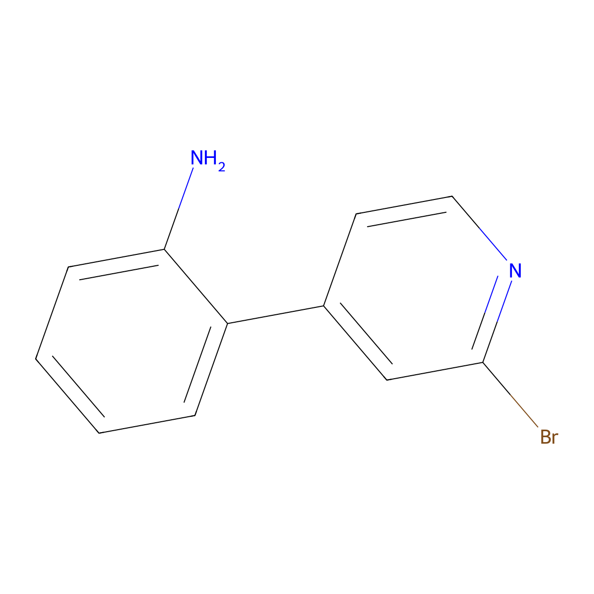 2-Bromo-4-(2-aminophenyl)pyridine molecular structure, CAS 1563529-00-9
