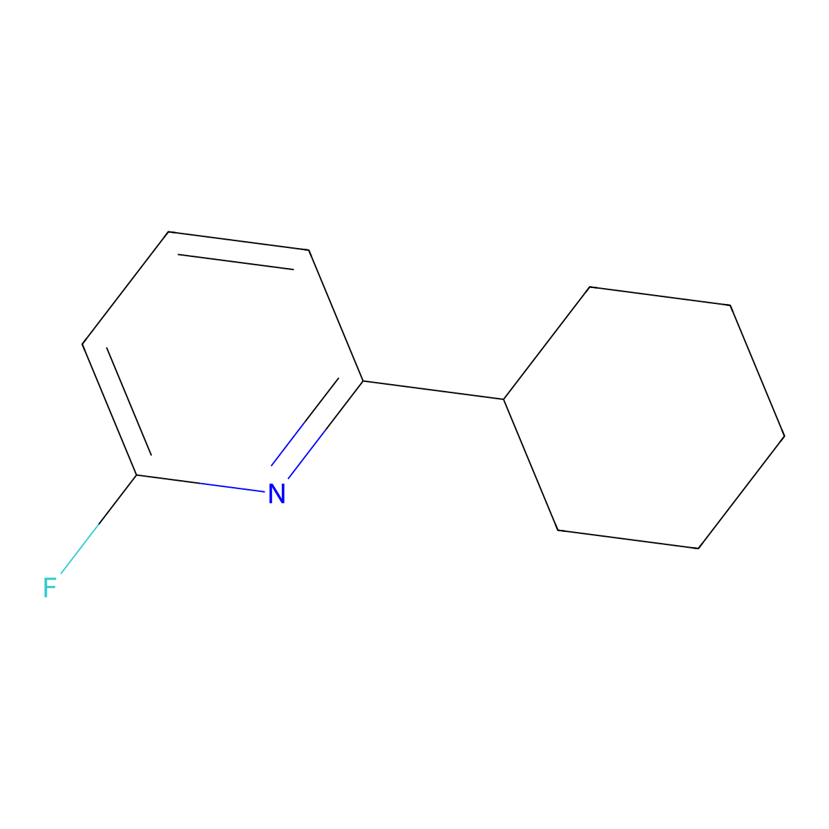 2-Fluoro-6-(cyclohexyl)pyridine molecular structure, CAS 1563529-03-2
