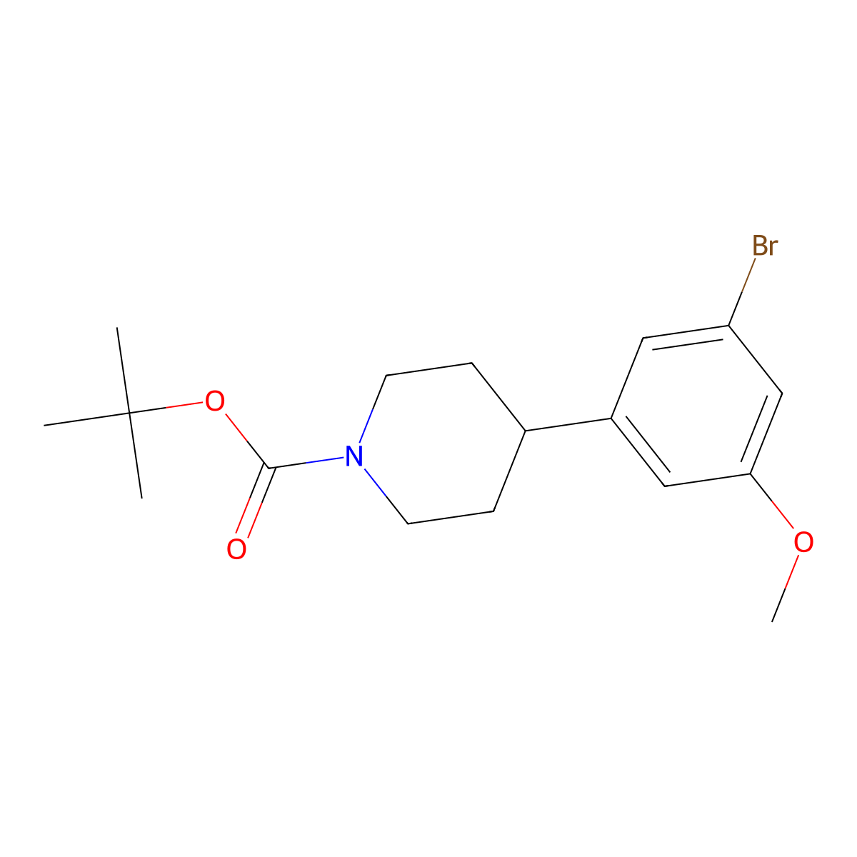 3-Methoxy-5-(N-Boc-piperidin-4-yl)bromobenzene molecular structure, CAS 1563529-06-5
