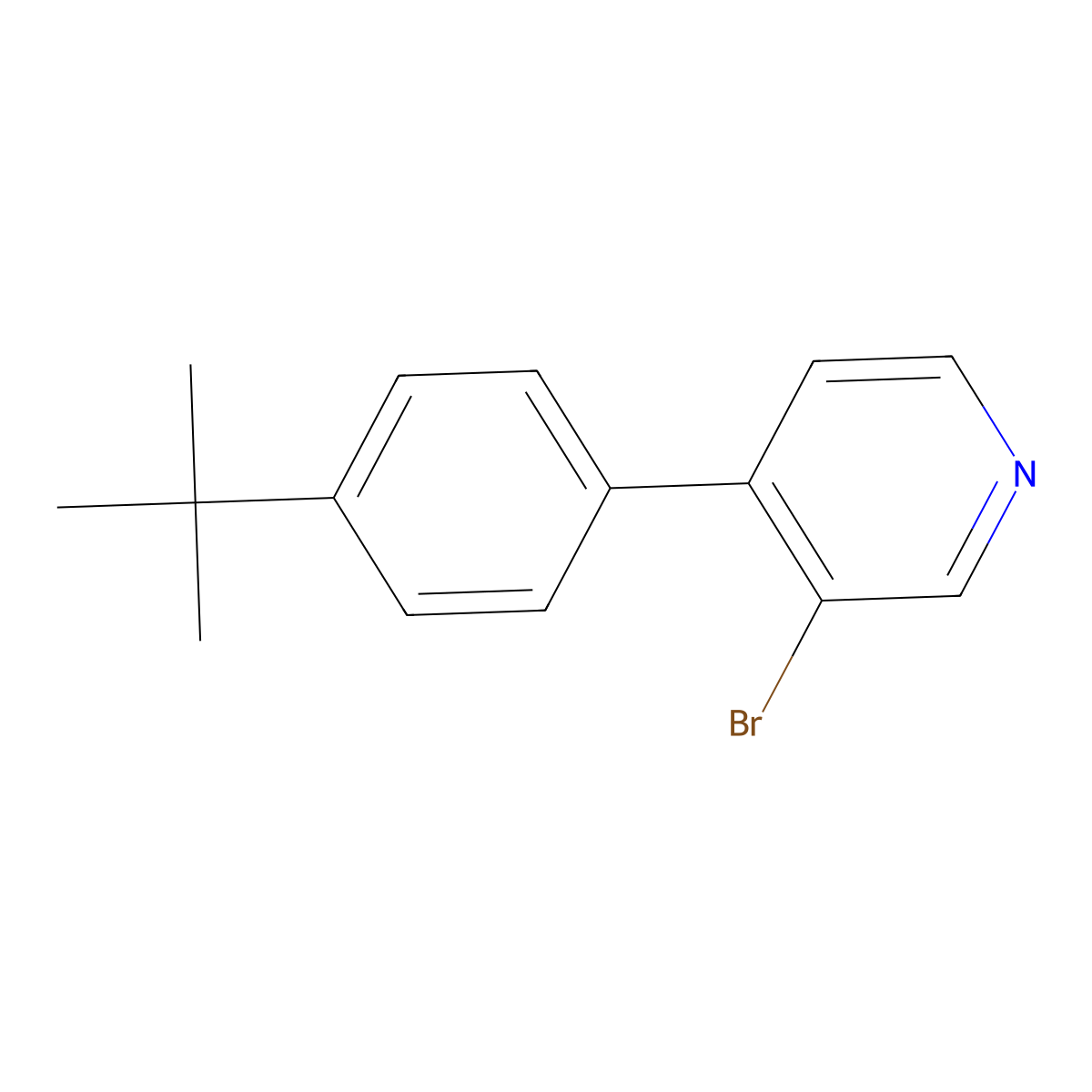 3-Bromo-4-(4-tert-butylphenyl)pyridine molecular structure, CAS 1563529-13-4