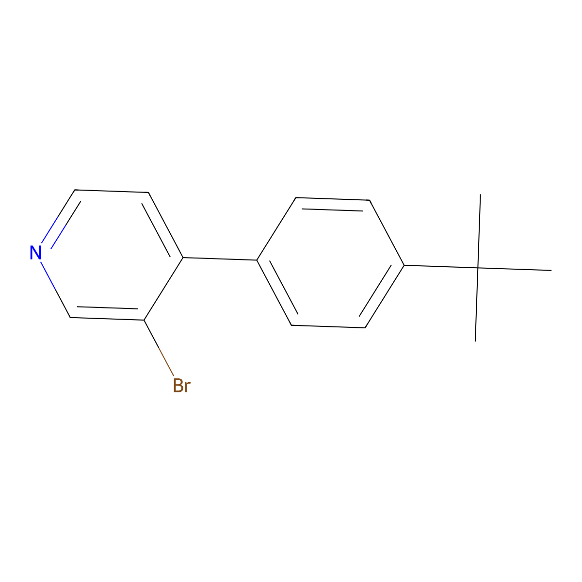 3-Bromo-4-(4-tert-butylphenyl)pyridine molecular structure, CAS 1563529-13-4