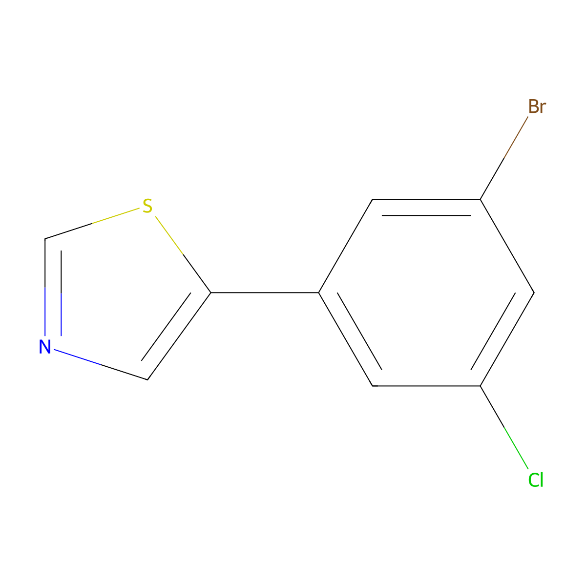 3-Chloro-5-(thiazol-5-yl)bromobenzene molecular structure, CAS 1563529-17-8