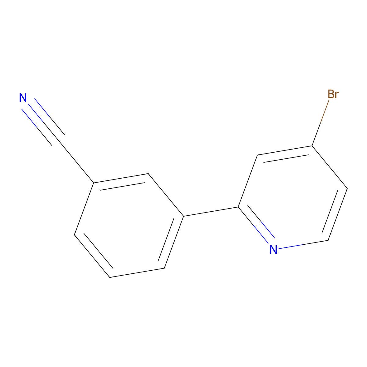 4-Bromo-2-(3-cyanophenyl)pyridine molecular structure, CAS 1563529-22-5