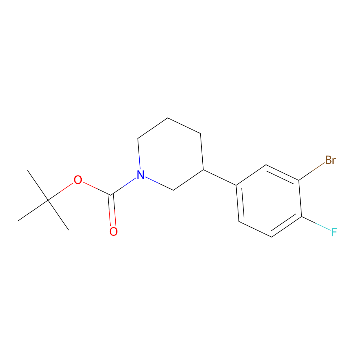 1-Boc-3-(3-bromo-4-fluorophenyl)piperidine molecular structure, CAS 1563529-23-6