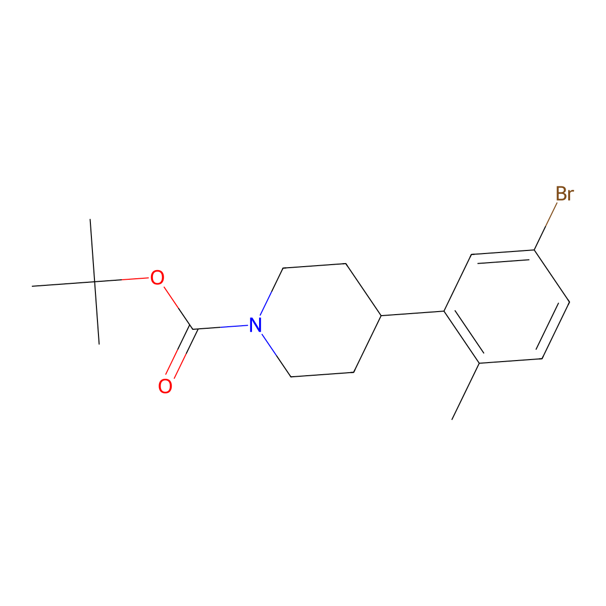 3-(N-Boc-Piperidin-4-yl)-4-methyl-1-bromobenzene molecular structure, CAS 1563529-24-7