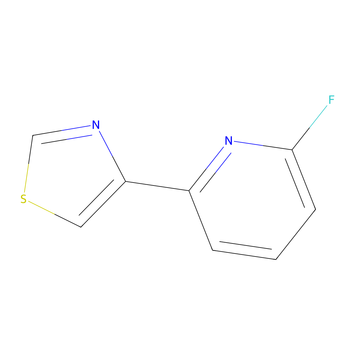 2-Fluoro-6-(thiazol-4-yl)pyridine molecular structure, CAS 1563529-25-8