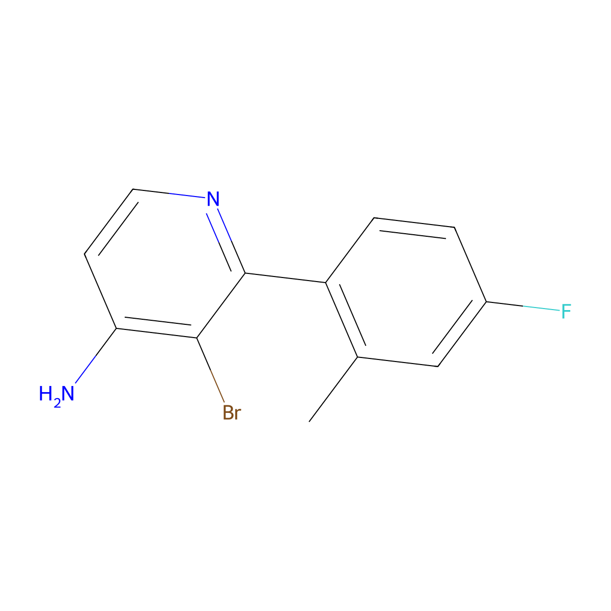 4-Amino-3-bromo-2-(2-methyl-4-fluorophenyl)pyridine molecular structure, CAS 1563529-27-0