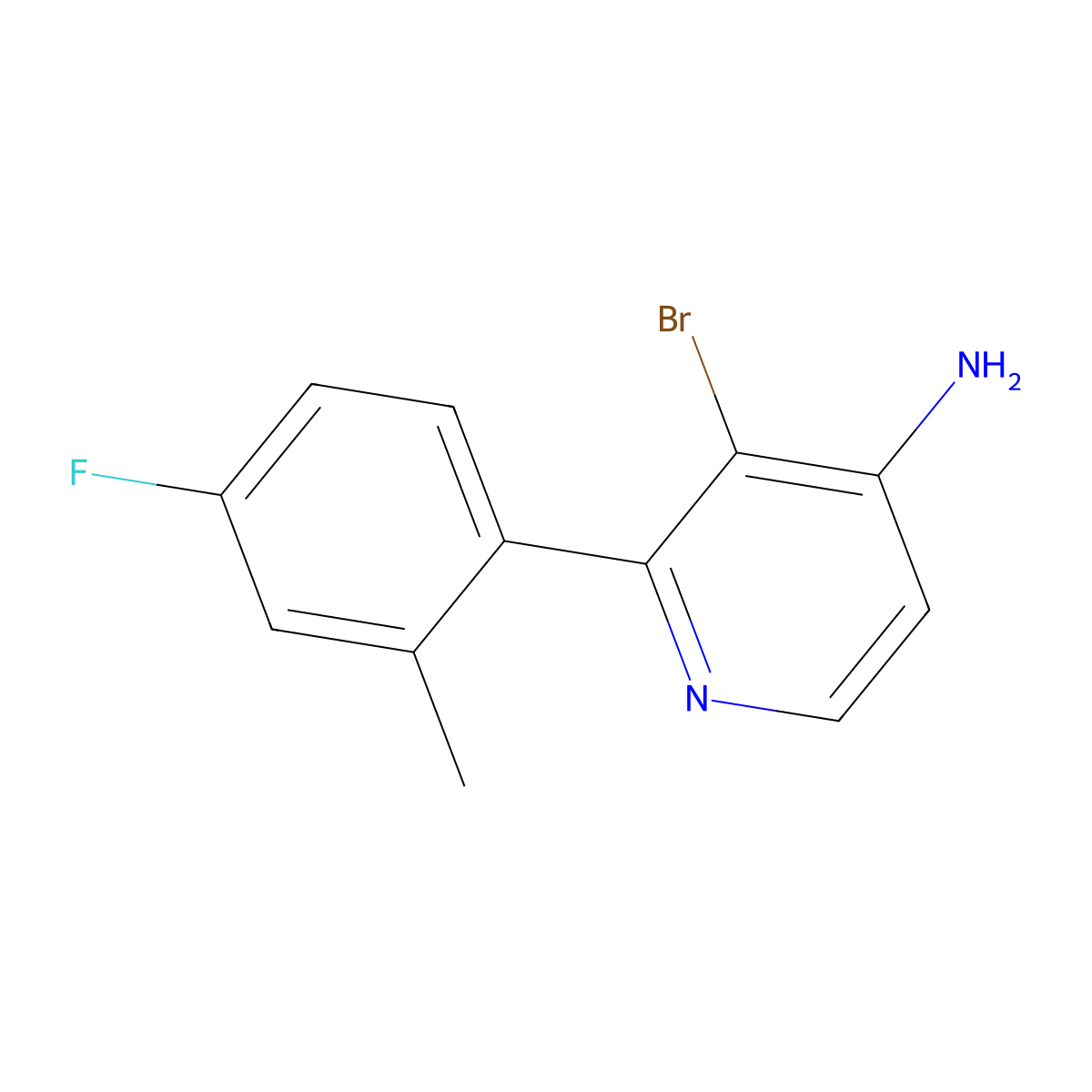 4-Amino-3-bromo-2-(2-methyl-4-fluorophenyl)pyridine molecular structure, CAS 1563529-27-0