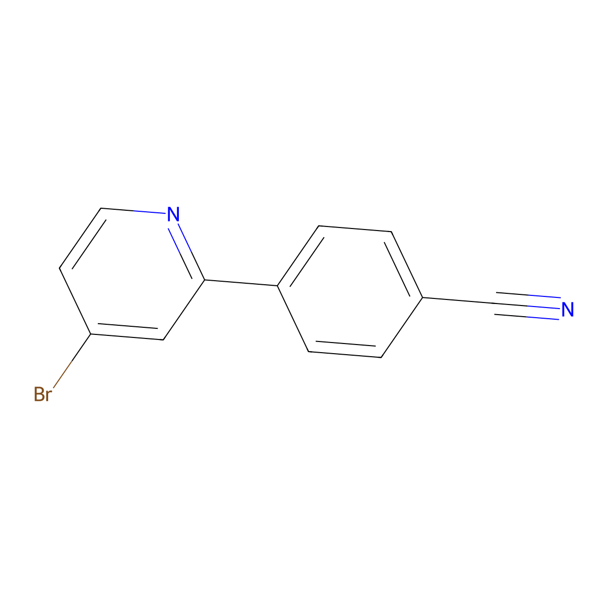 4-Bromo-2-(4-cyanophenyl)pyridine molecular structure, CAS 1563529-29-2