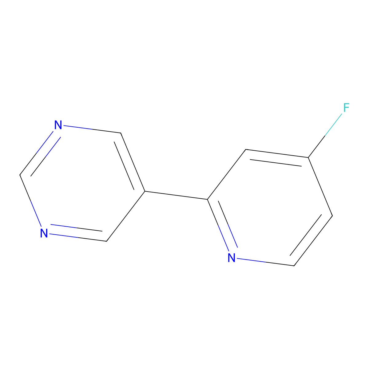 4-Fluoro-2-(pyrimidin-5-yl)pyridine molecular structure, CAS 1563529-31-6