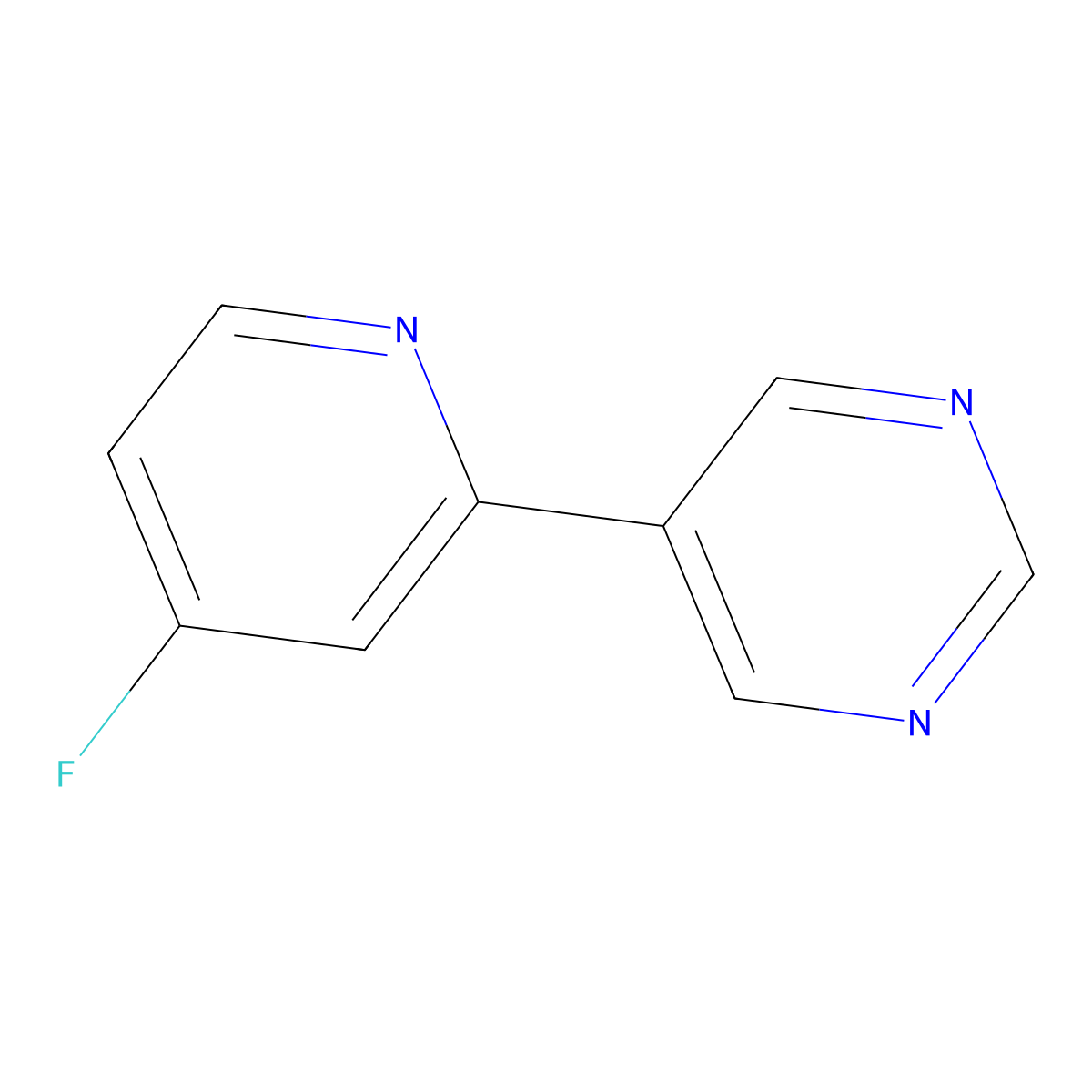 4-Fluoro-2-(pyrimidin-5-yl)pyridine molecular structure, CAS 1563529-31-6