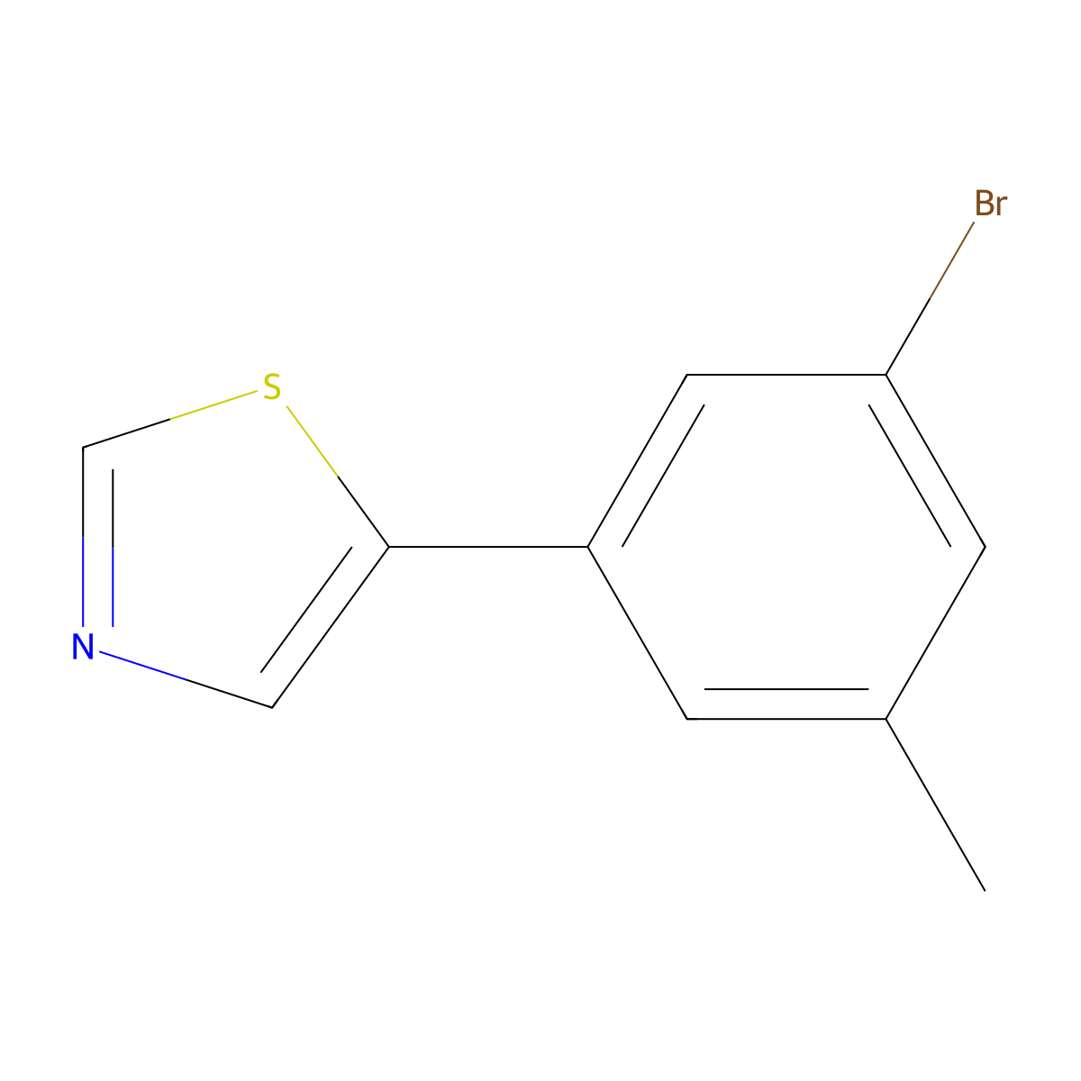 3-Methyl-5-(thiazol-5-yl)bromobenzene molecular structure, CAS 1563529-33-8