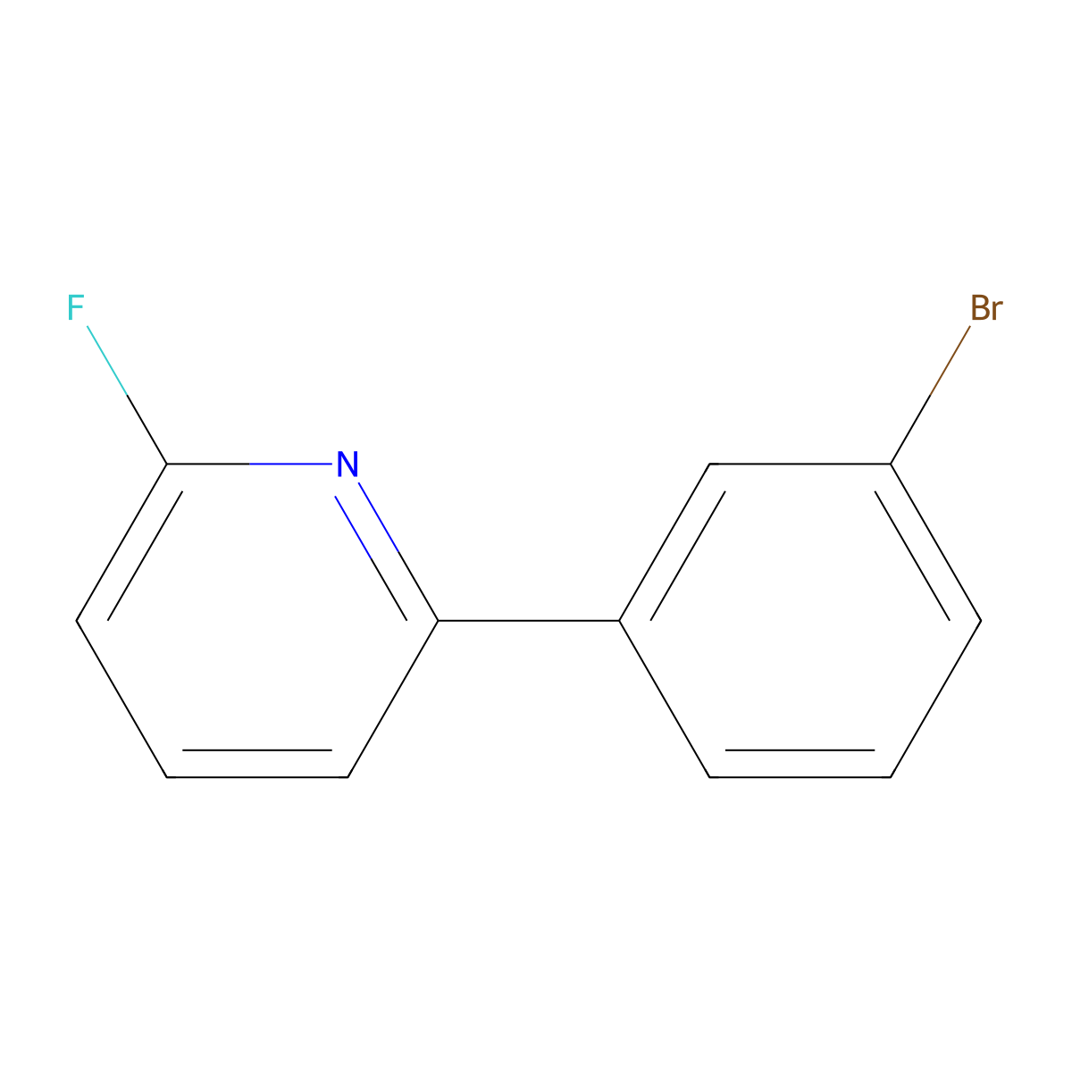 2-Fluoro-6-(3-bromophenyl)pyridine molecular structure, CAS 1563529-39-4