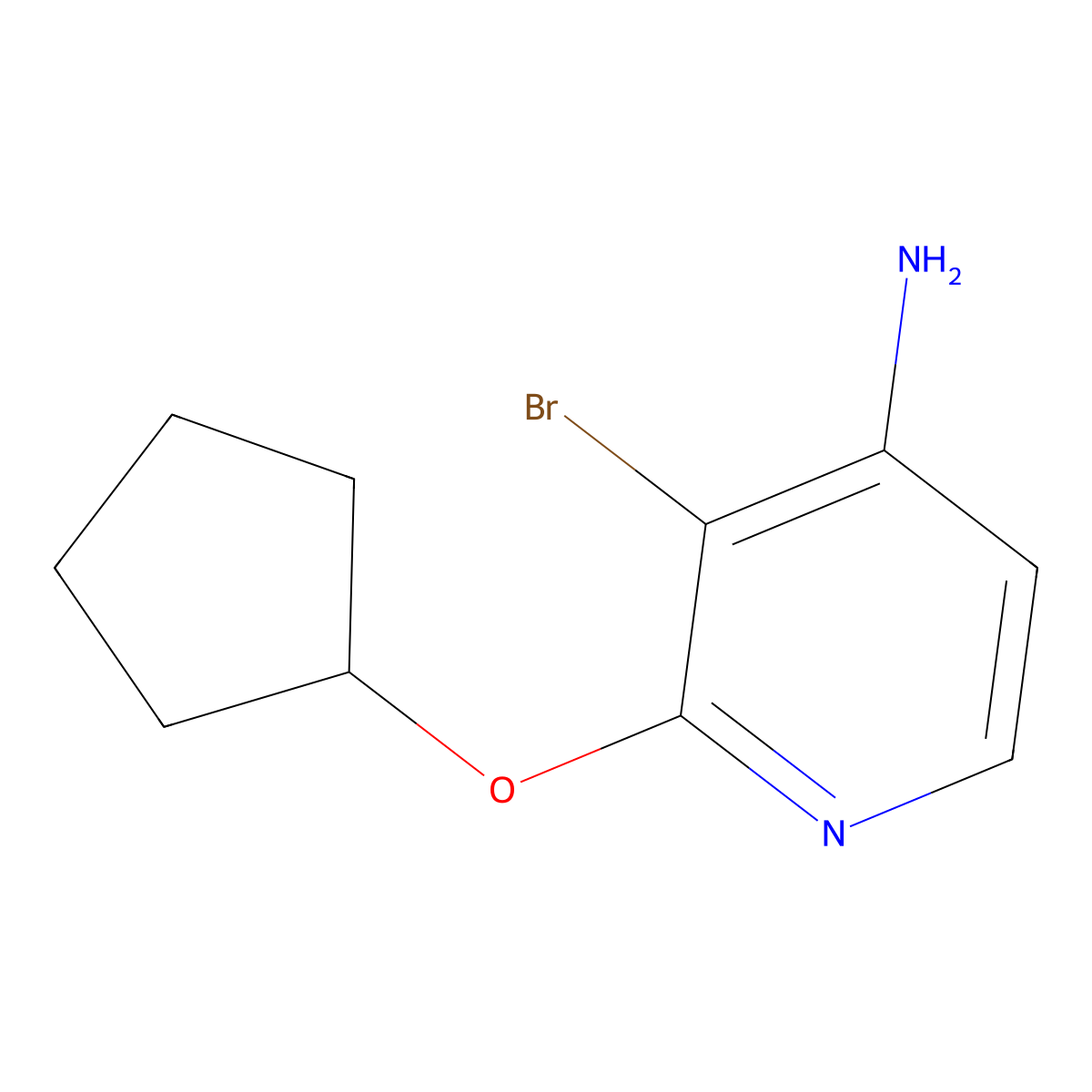 3-Bromo-2-(cyclopentyloxy)pyridin-4-amine molecular structure, CAS 1563529-43-0