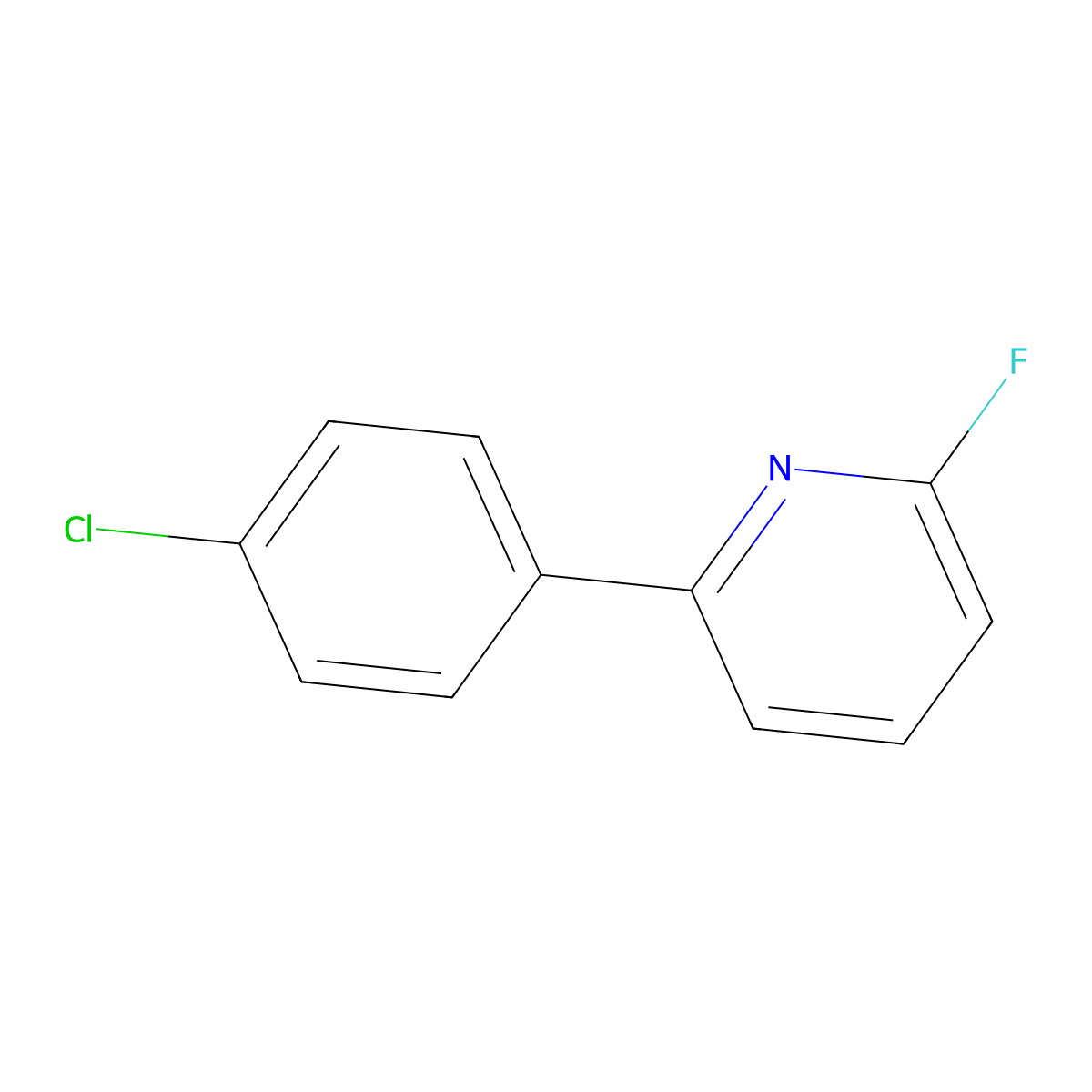 2-Fluoro-6-(4-chlorophenyl)pyridine molecular structure, CAS 1563529-46-3