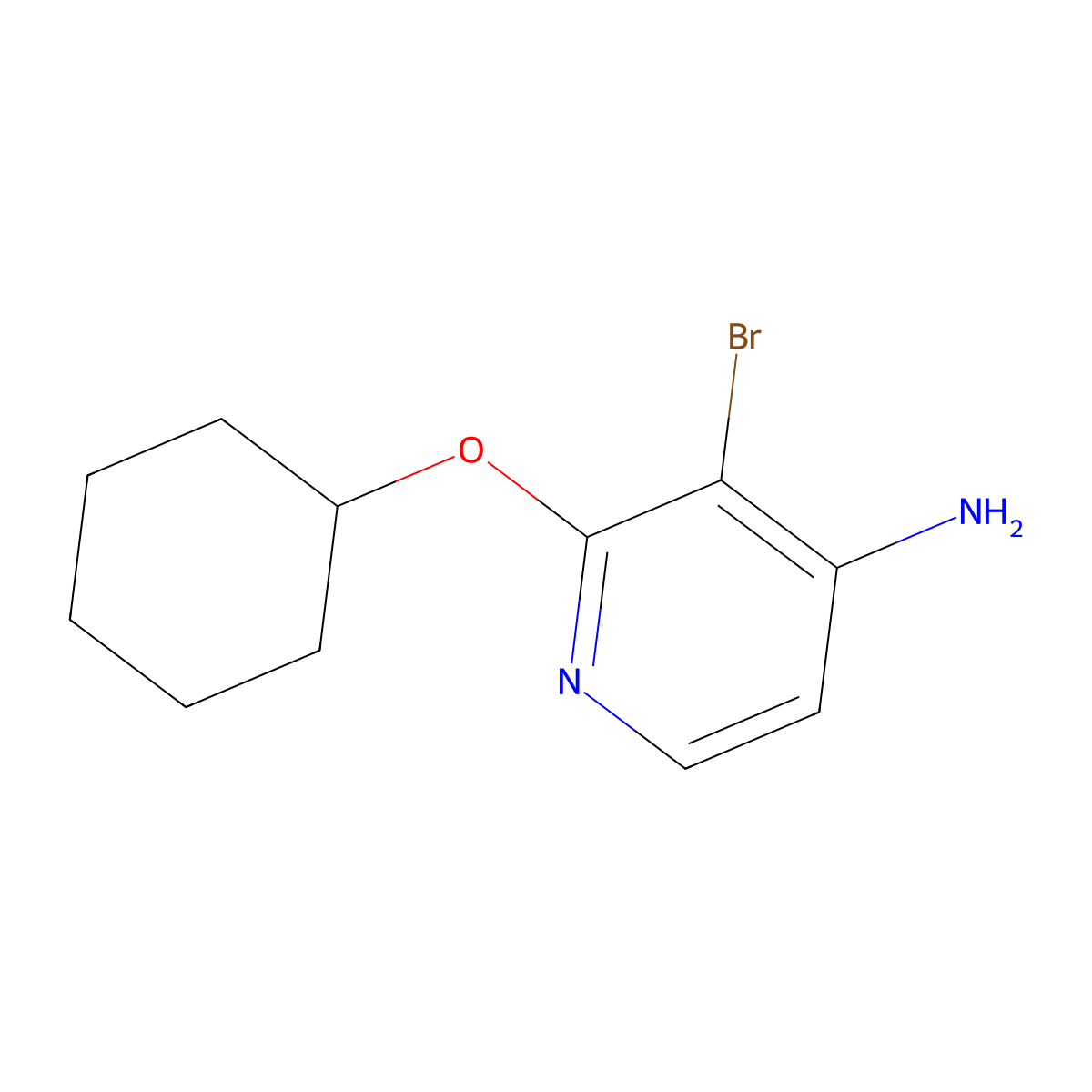 3-Bromo-2-(cyclohexyloxy)pyridin-4-amine molecular structure, CAS 1563529-48-5
