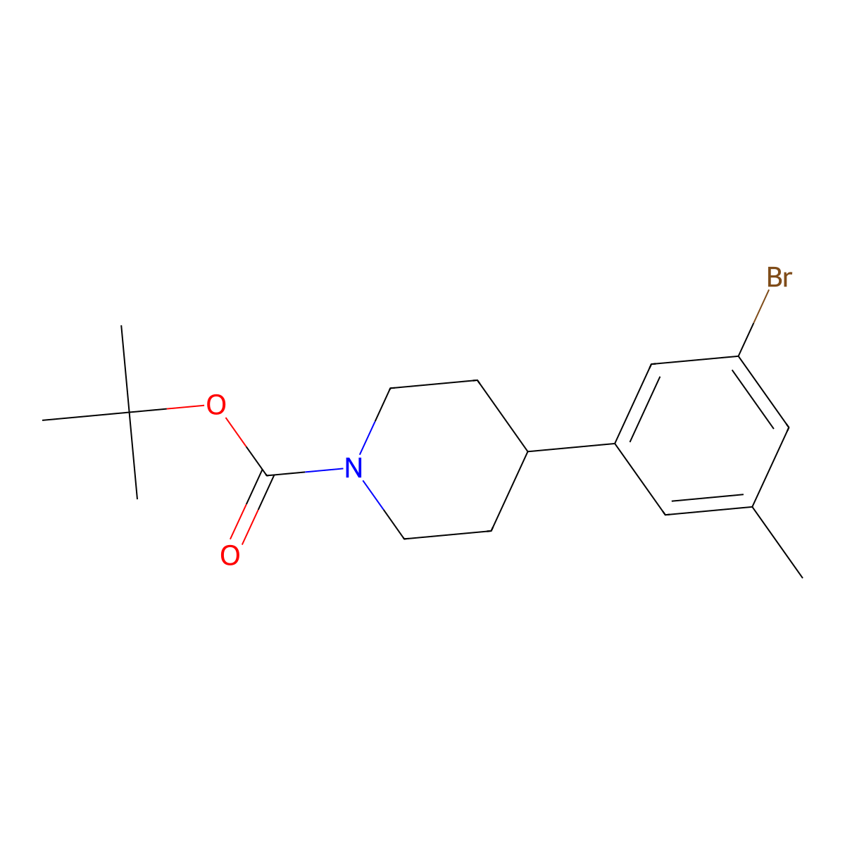 3-Methyl-5-(N-Boc-piperidin-4-yl)bromobenzene molecular structure, CAS 1563529-49-6