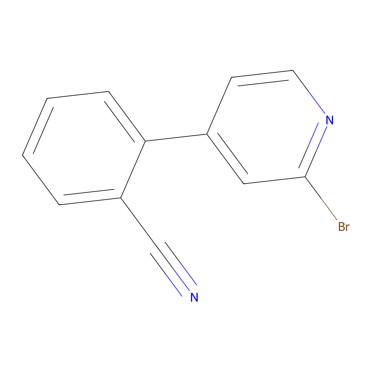 2-Bromo-4-(2-cyanophenyl)pyridine molecular structure, CAS 1563529-51-0